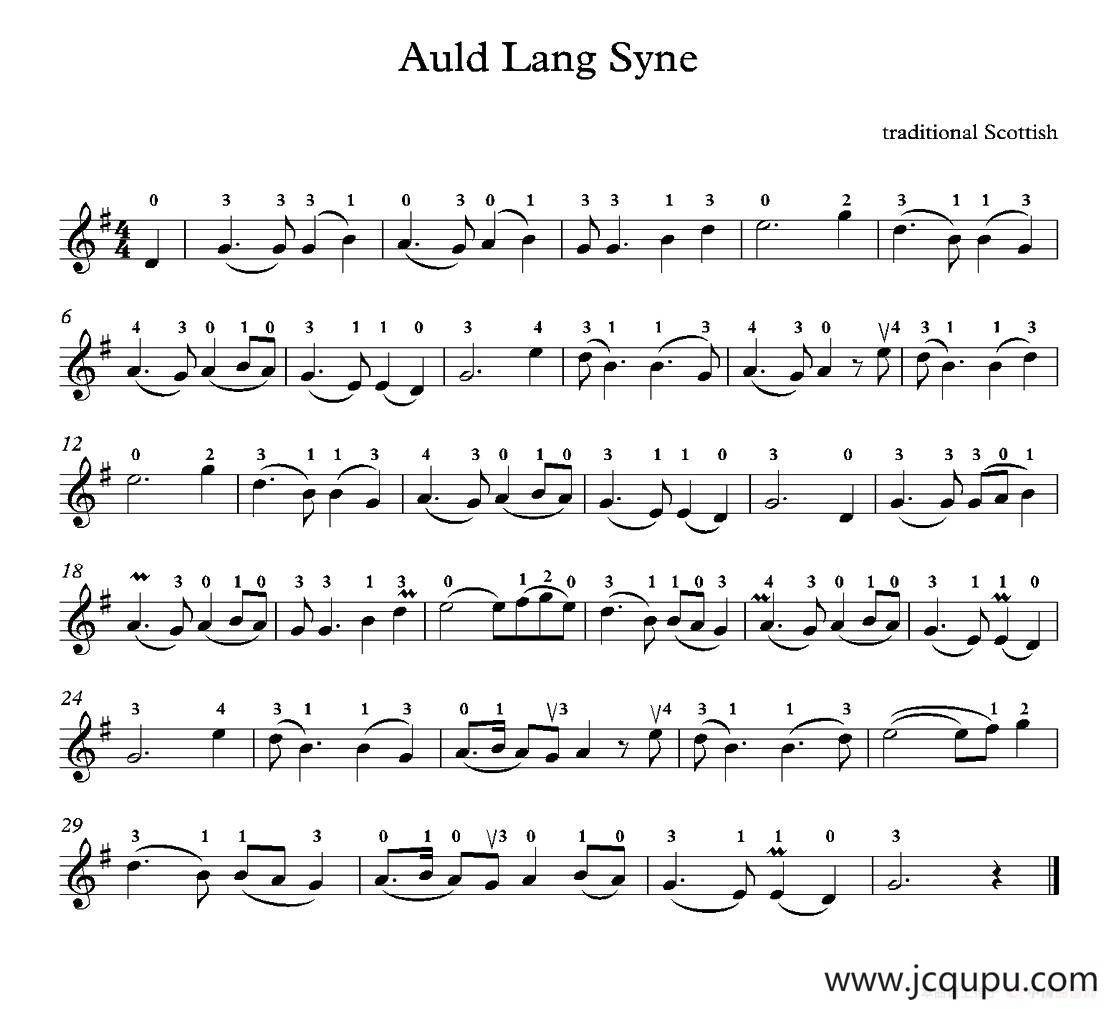 Auld Lang Syne简谱