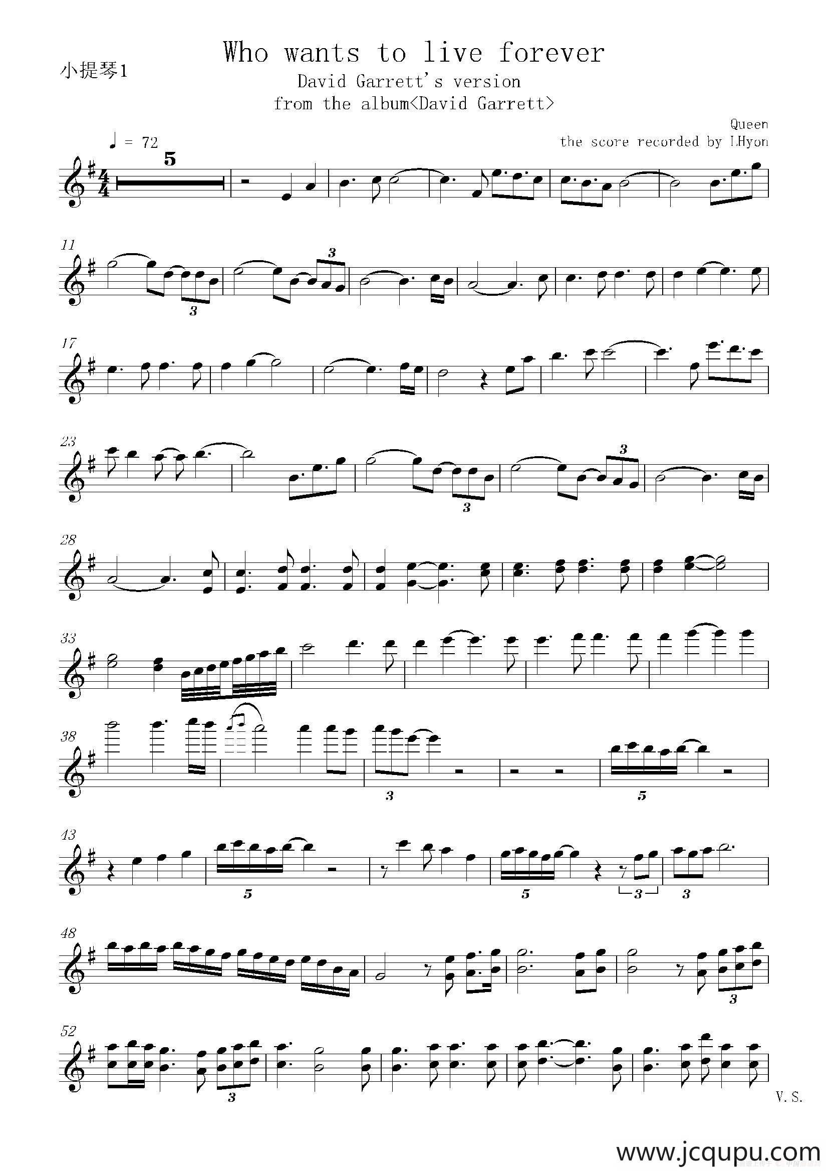 Who wants to live forever简谱