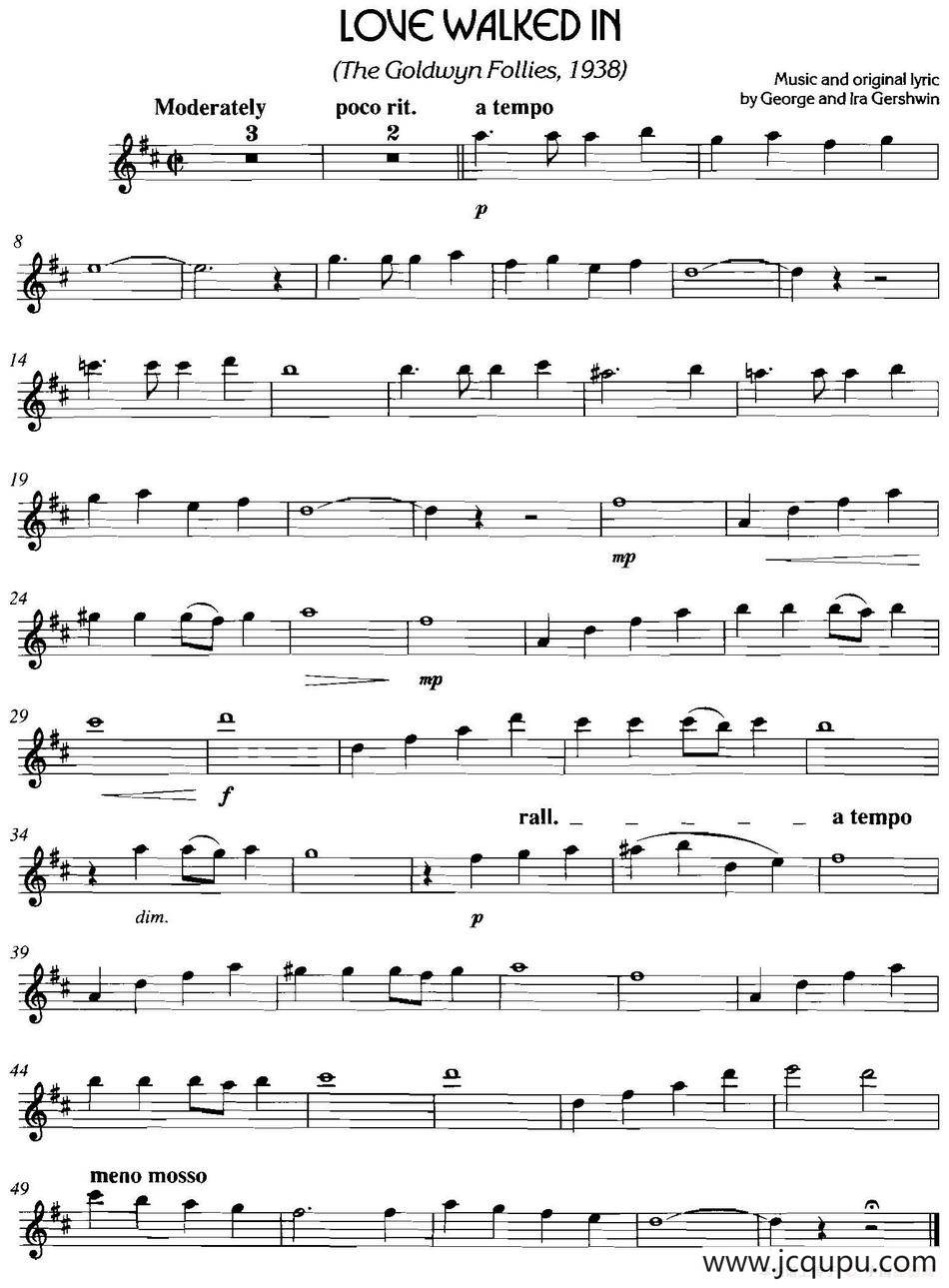 经典蓝调小品：Love Walked in简谱