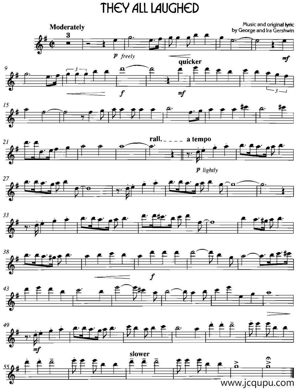 经典蓝调小品：They all Laughed简谱