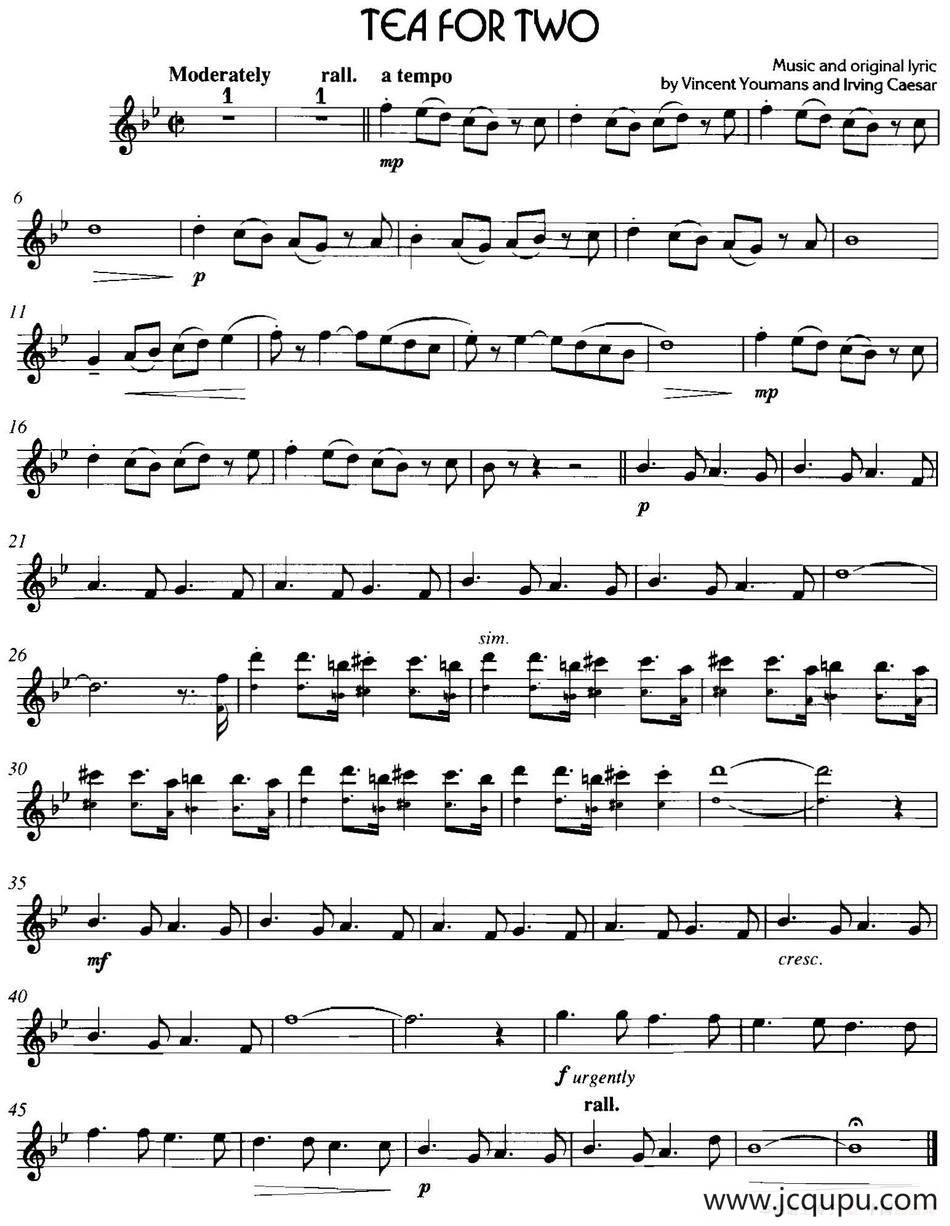 经典蓝调小品：Tea for Two简谱