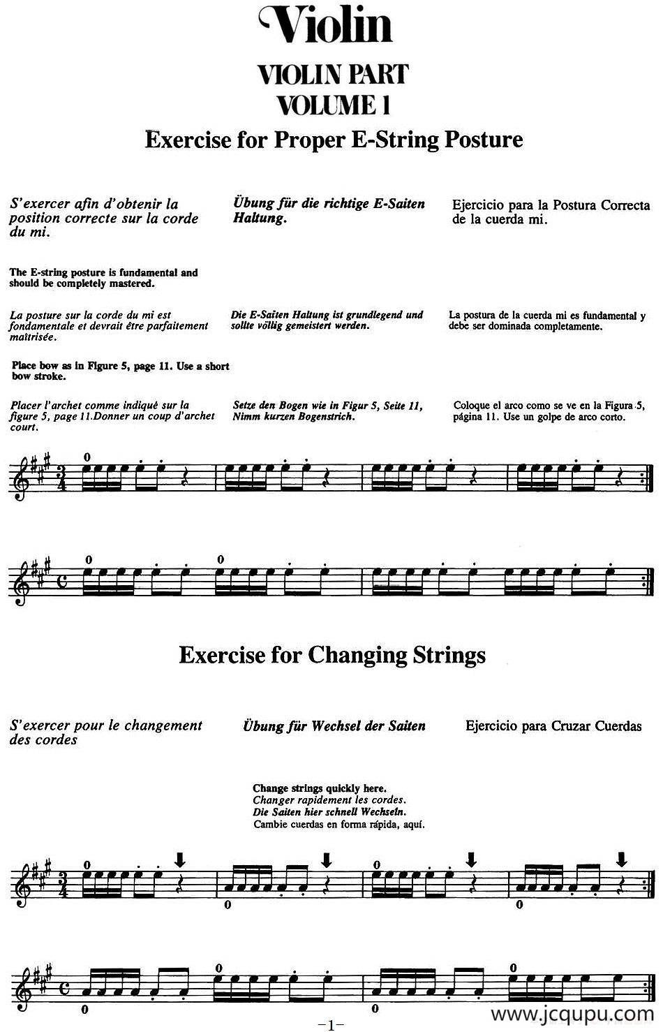 铃木小提琴教材第一册（Suzuki VIOLIN PART VOLUME 1）简谱