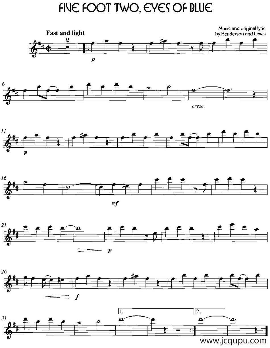 经典蓝调小品：Five Foot Two Eyes of Blue简谱