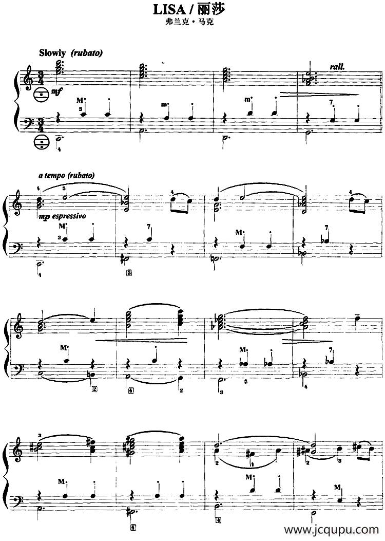手风琴爵士乐曲：Lisa 丽莎简谱