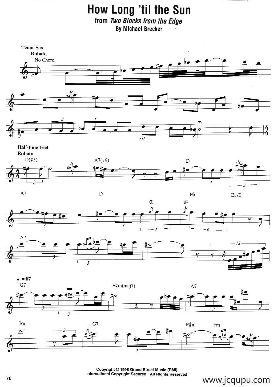 how longtil the sun简谱