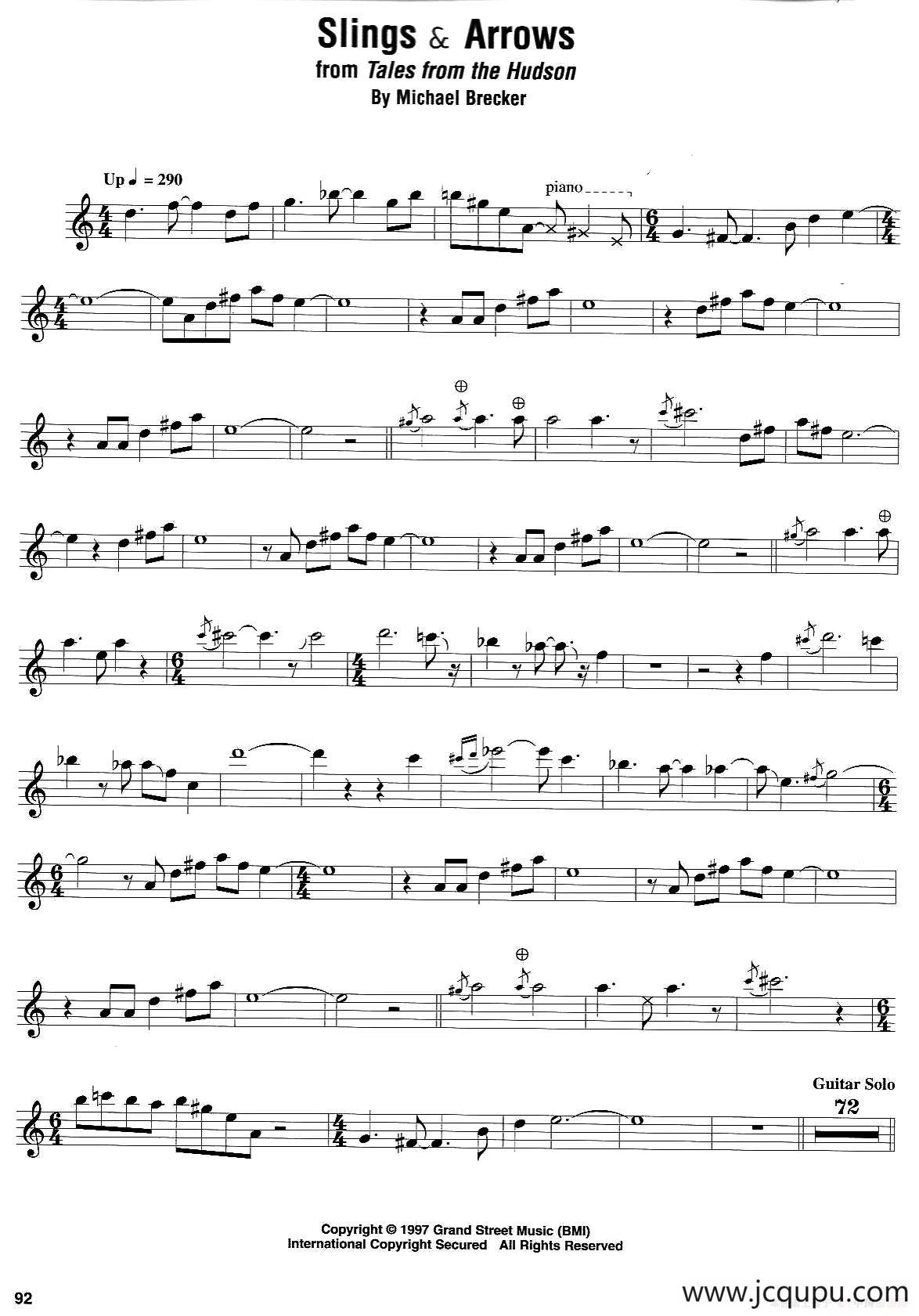 Slings and Arrows简谱