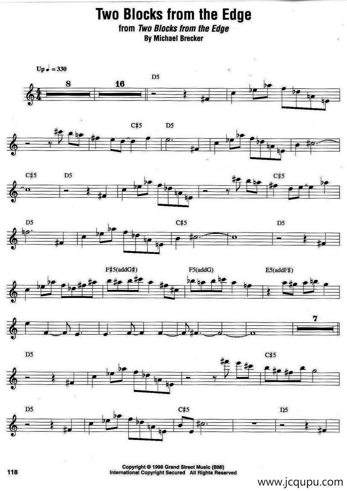 wo Blocks from the Edge简谱