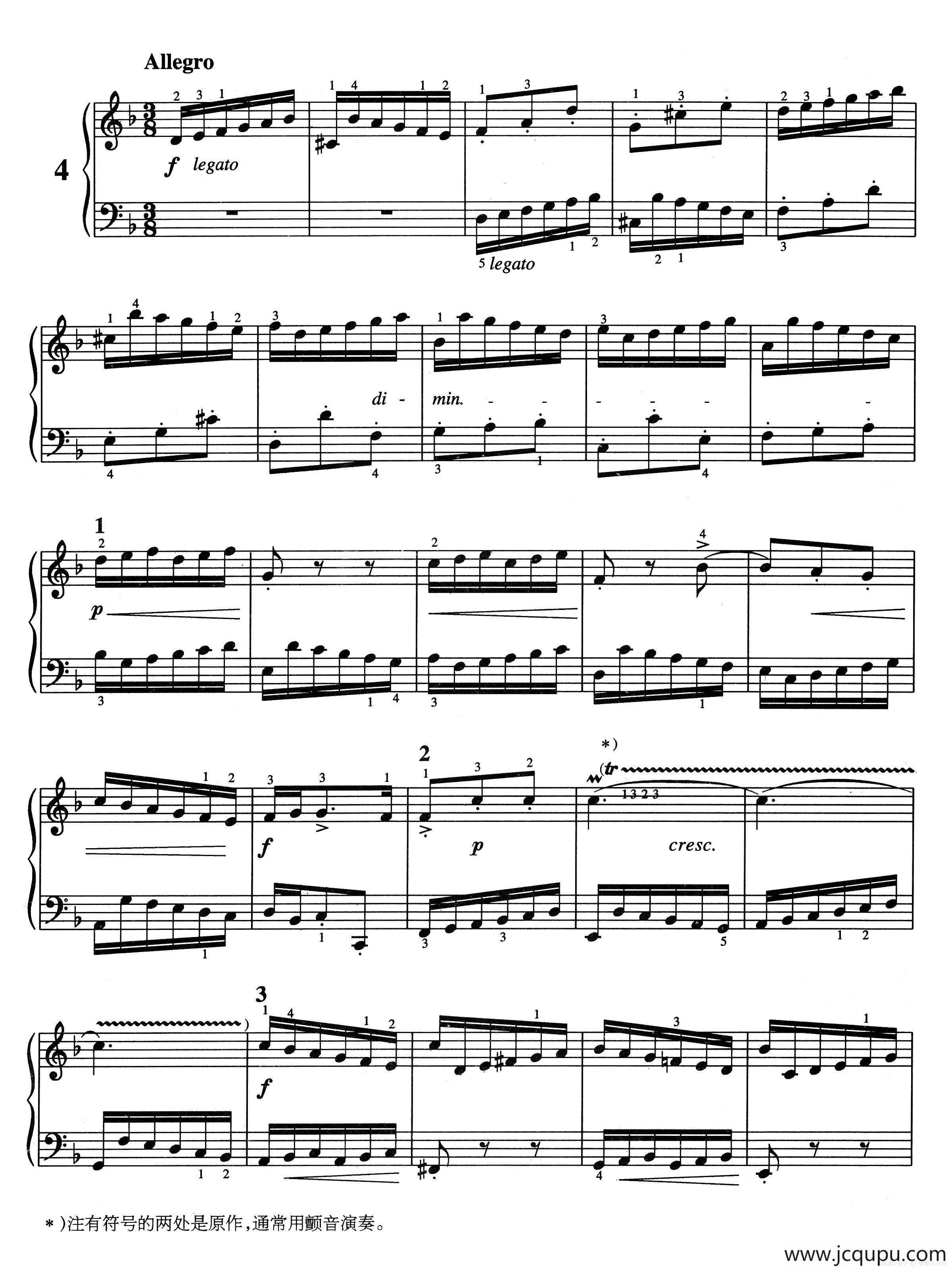 二部创意曲 No.4（人音2000.10首版）简谱