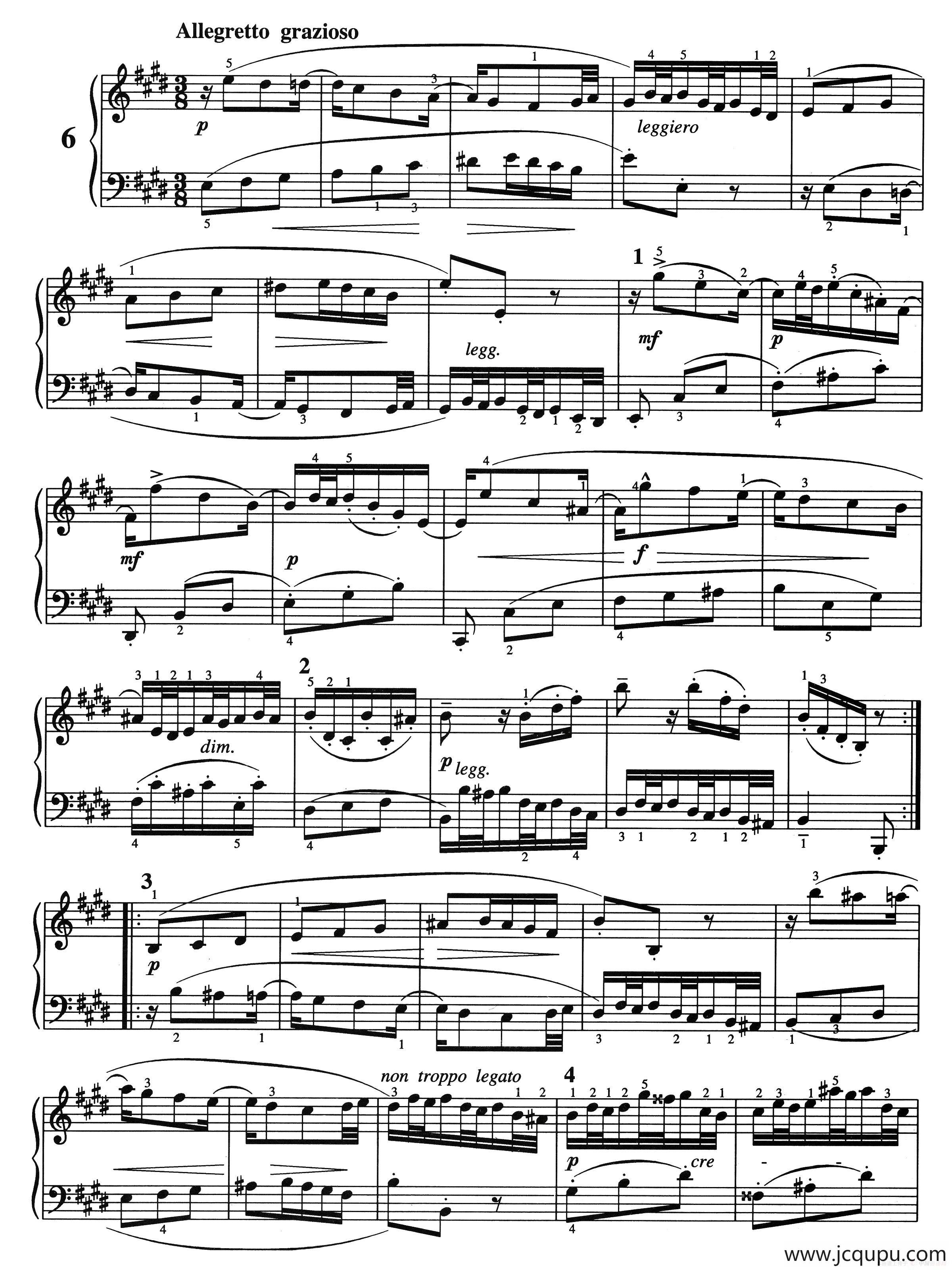 二部创意曲 No.6（人音2000.10首版）简谱