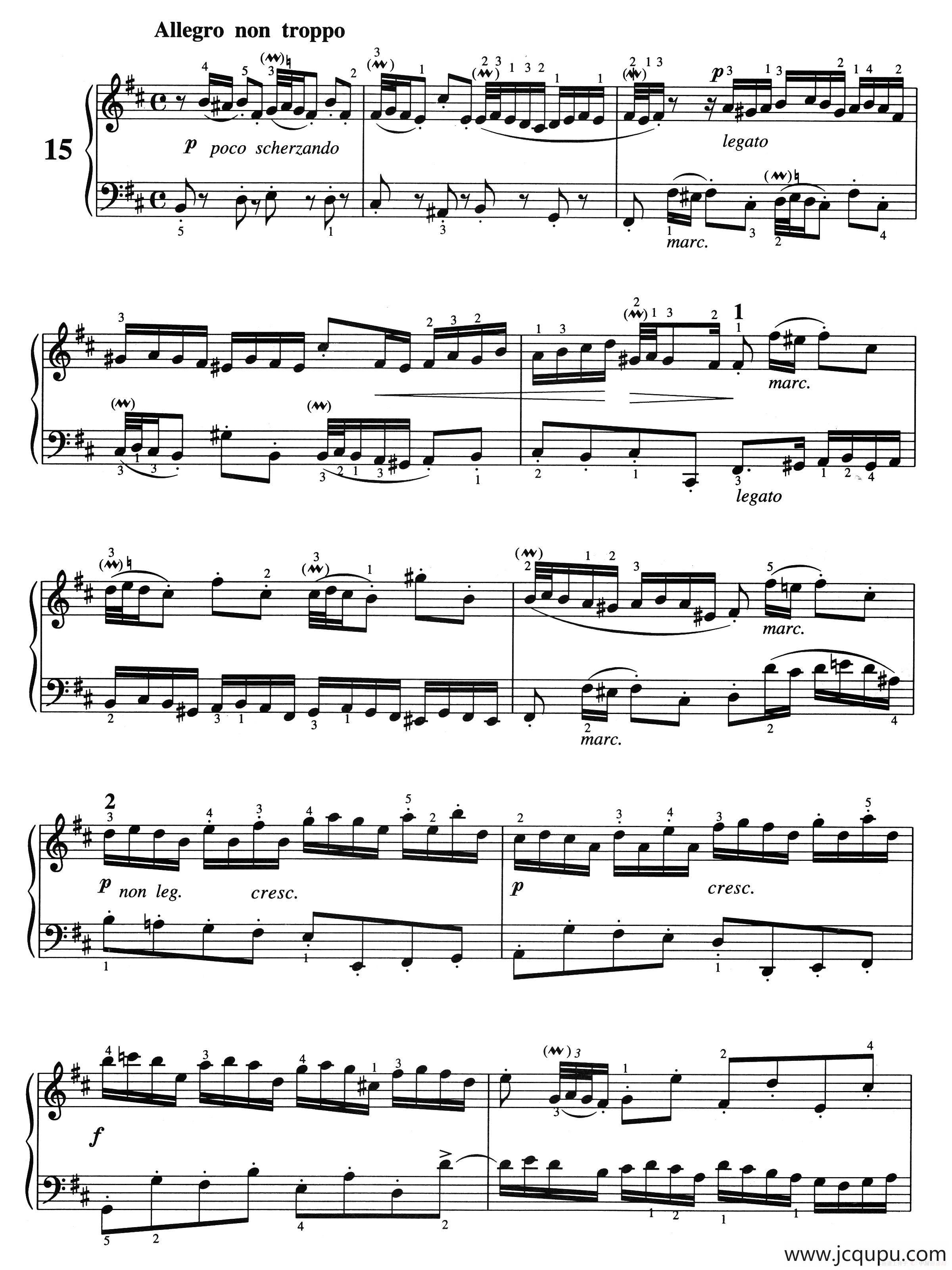 二部创意曲 No.15（人音2000.10首版）简谱