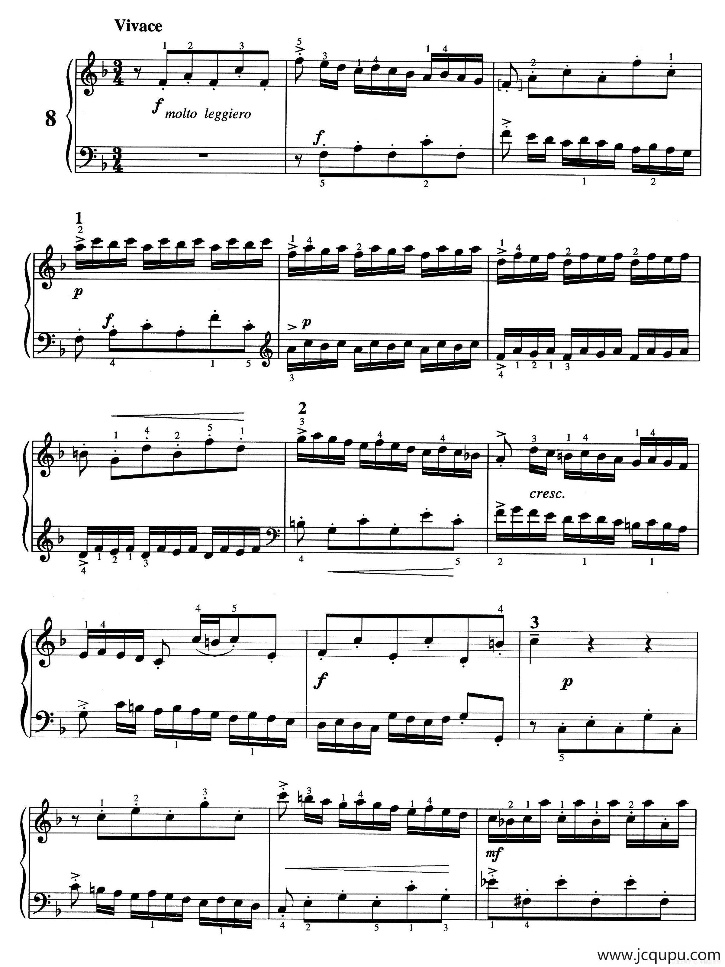 二部创意曲 No.8（人音2000.10首版）简谱