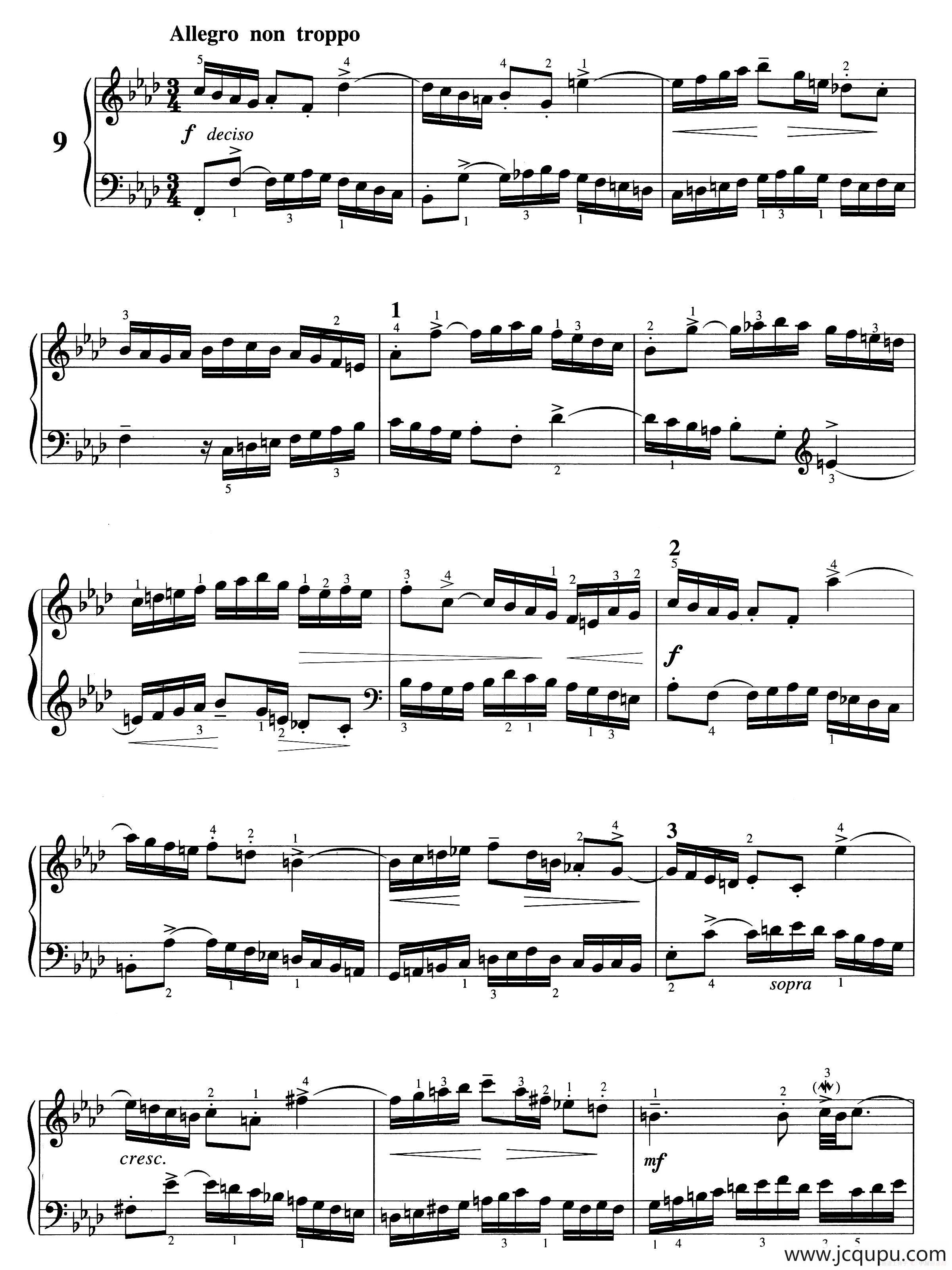 二部创意曲 No.9（人音2000.10首版）简谱