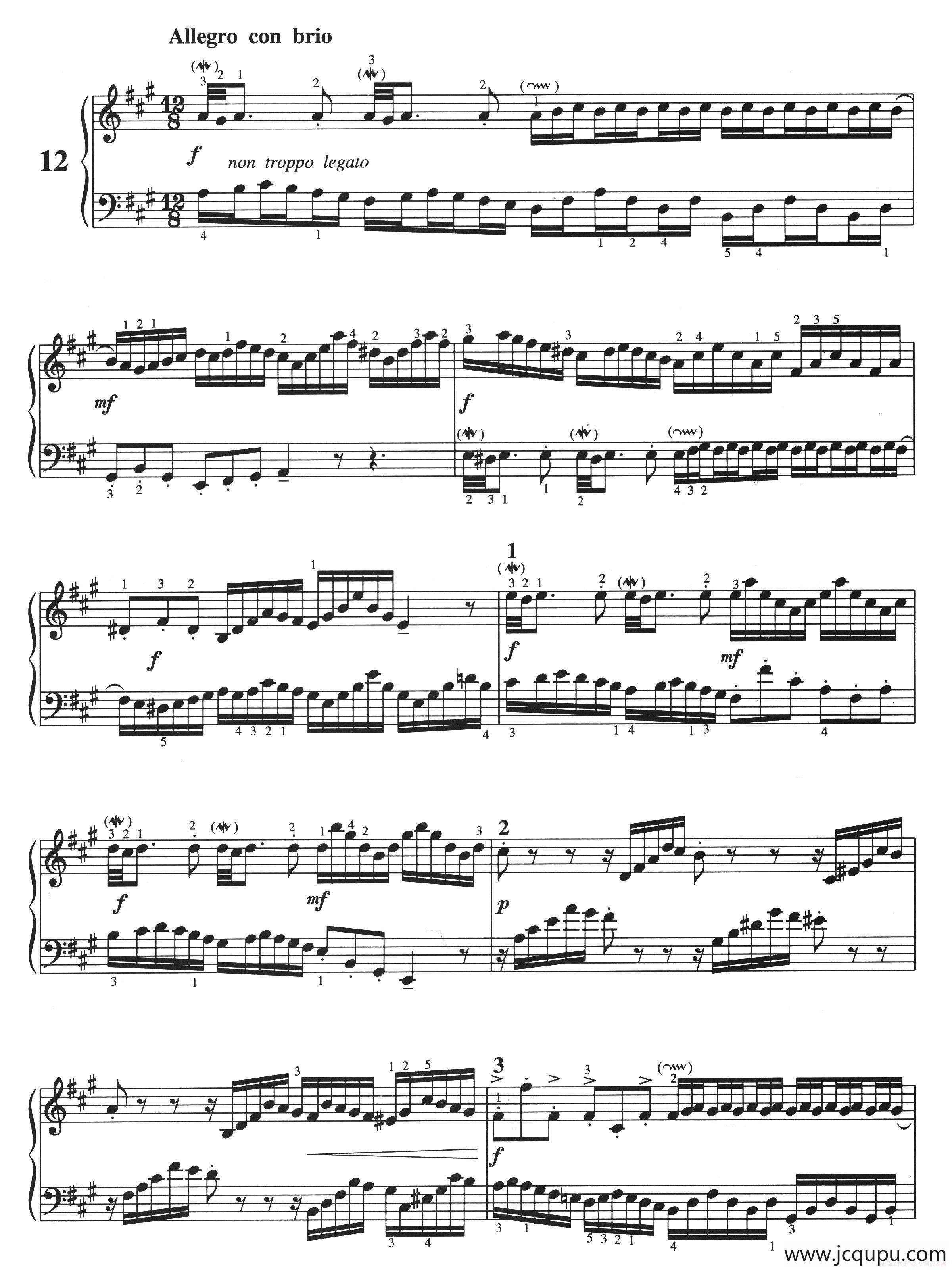 二部创意曲 No.12（人音2000.10首版）简谱