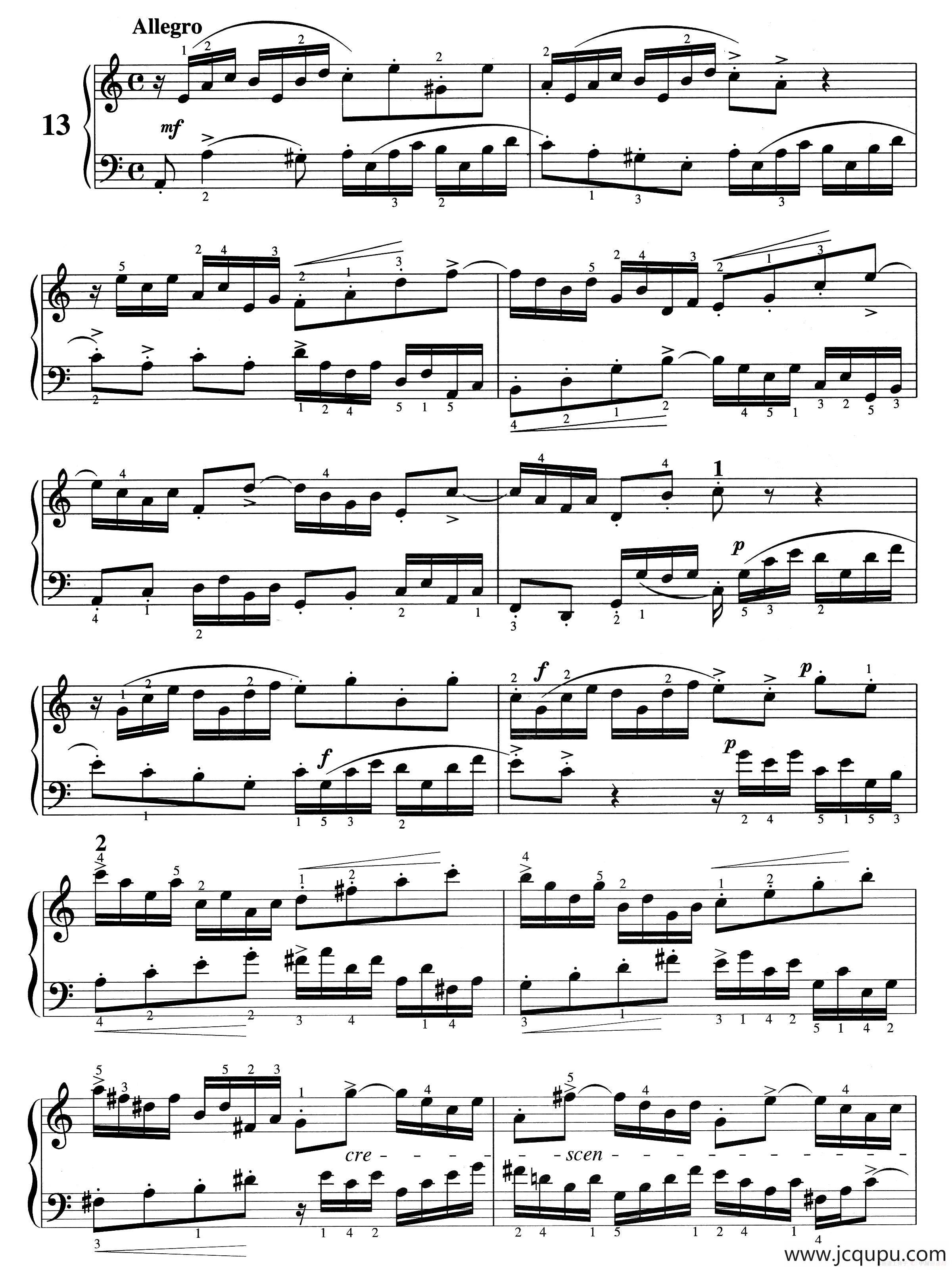 二部创意曲 No.13（人音2000.10首版）简谱