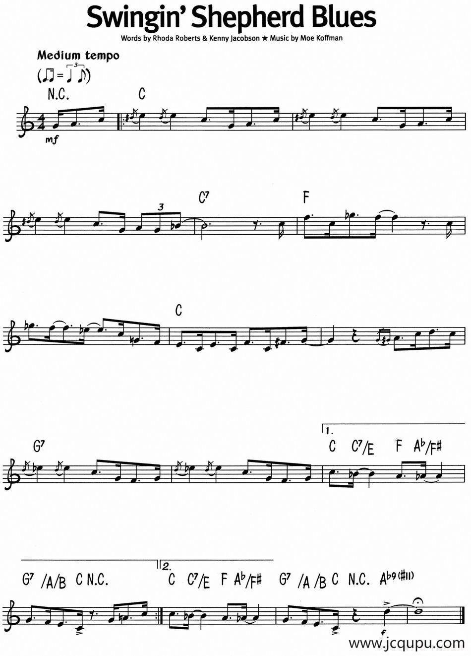 蓝调音乐：Swingin' Shepherd Blues简谱