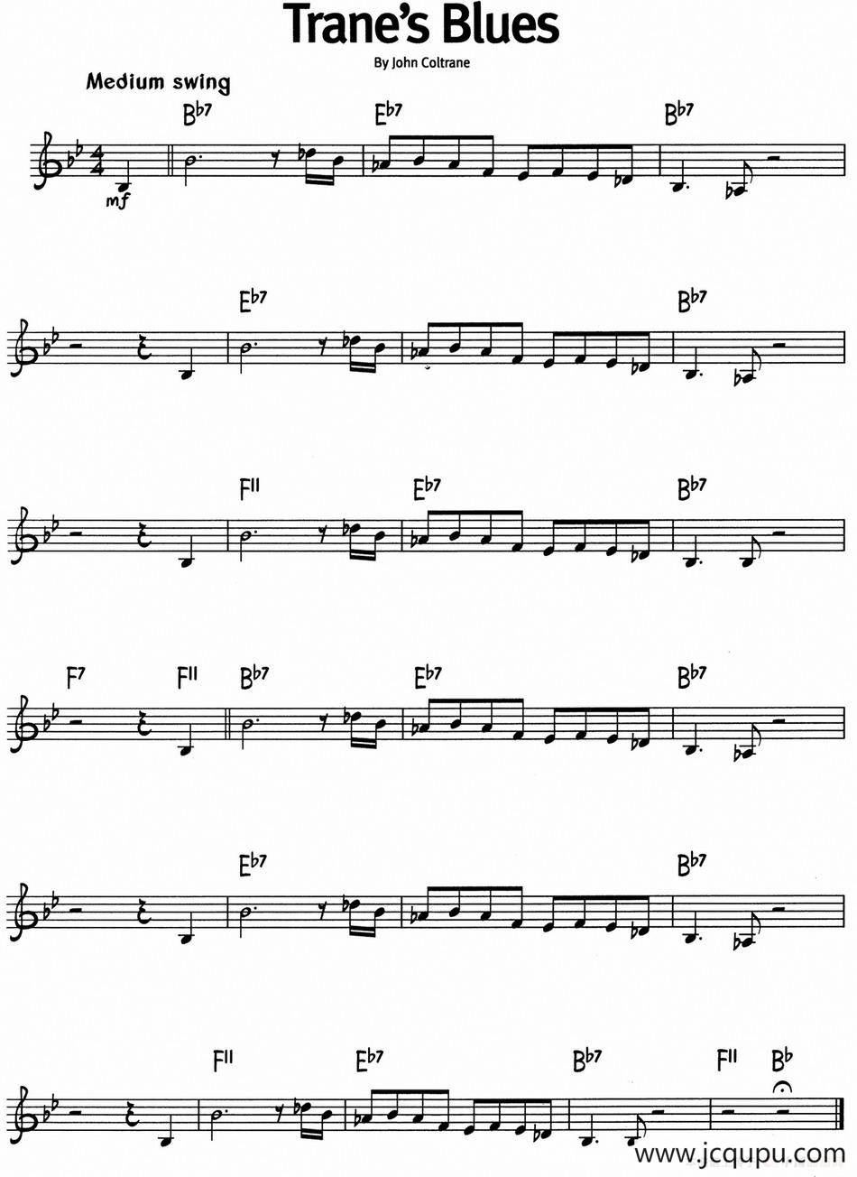 蓝调音乐：Trane's Blues简谱