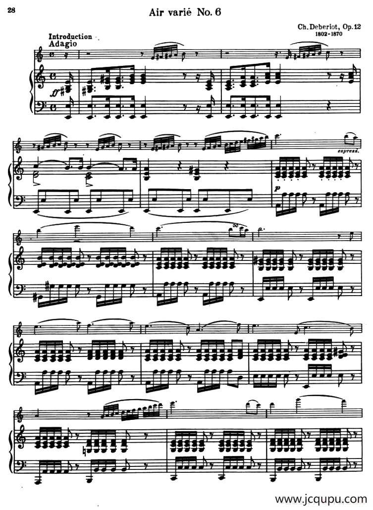 AIR VARIE No.6（天空变奏曲）（小提琴+钢琴伴奏）简谱