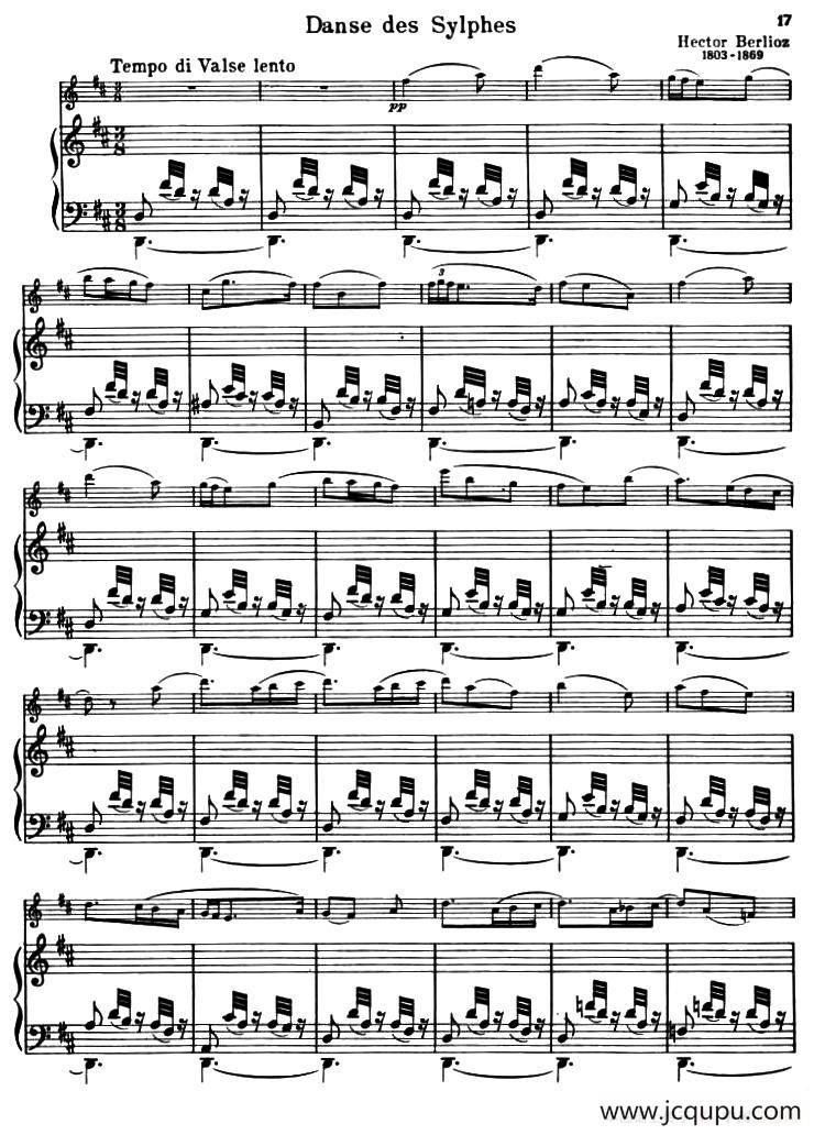 DANSE DES SYLPHES（死亡之舞）（小提琴+钢琴伴奏）简谱