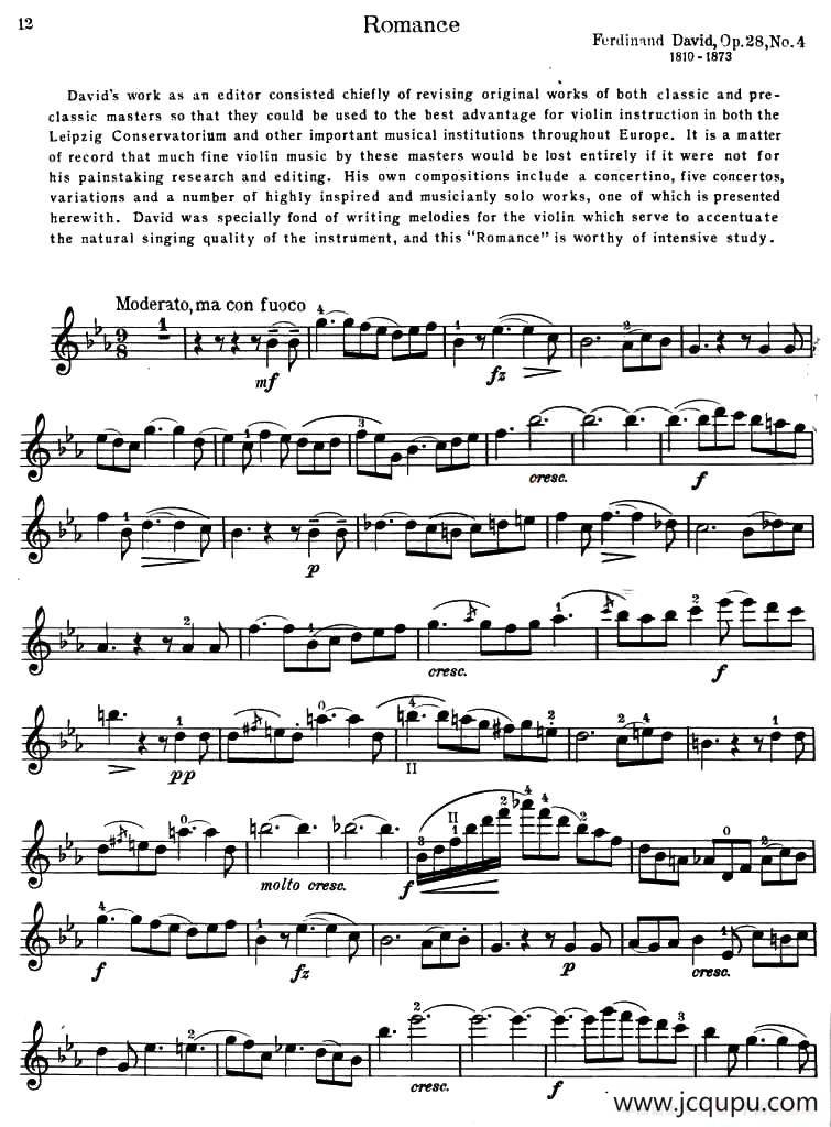 ROMANCE（浪漫曲）（大卫作曲版）简谱