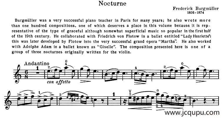 NOCTURNE（夜曲）（布格缪勒作曲版）简谱