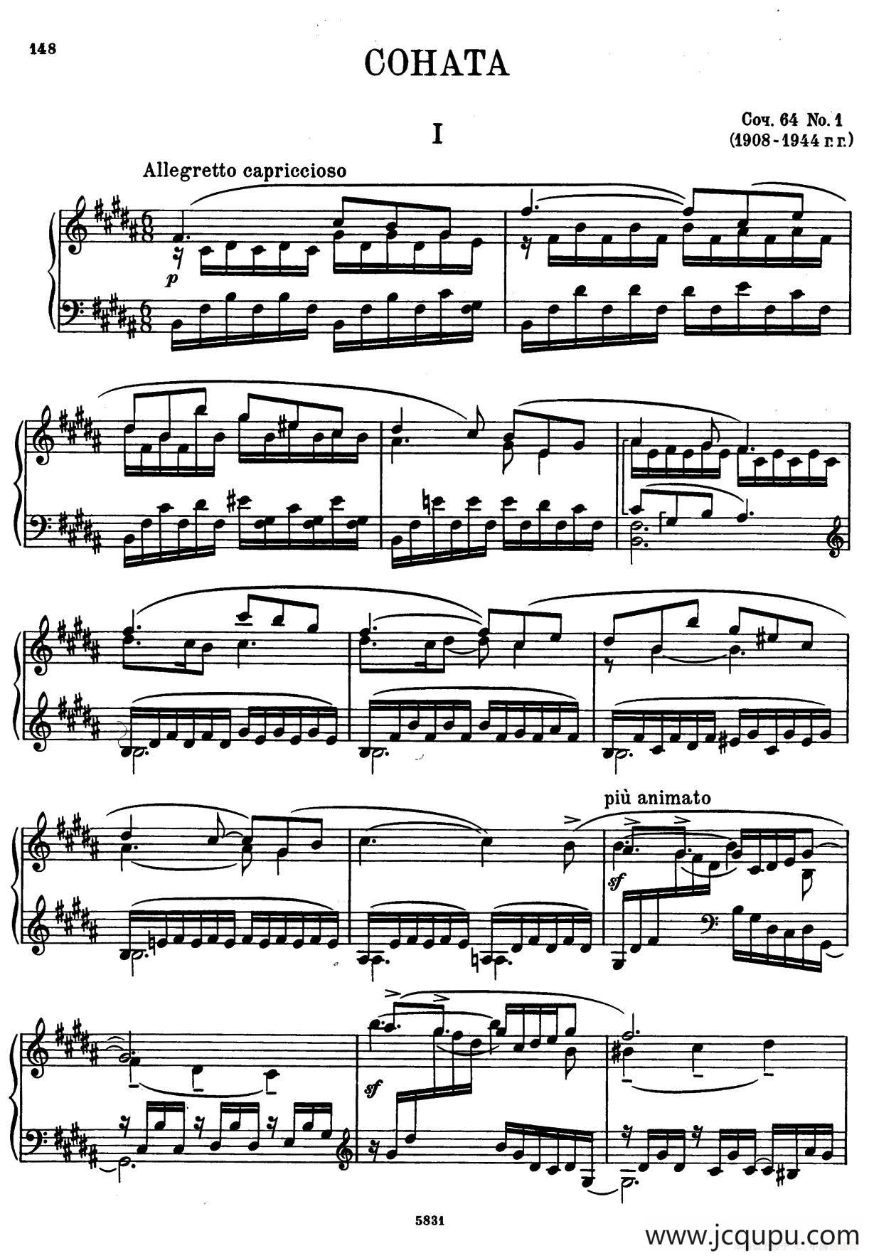 COHATA Op.64-1 （Ⅰ）简谱