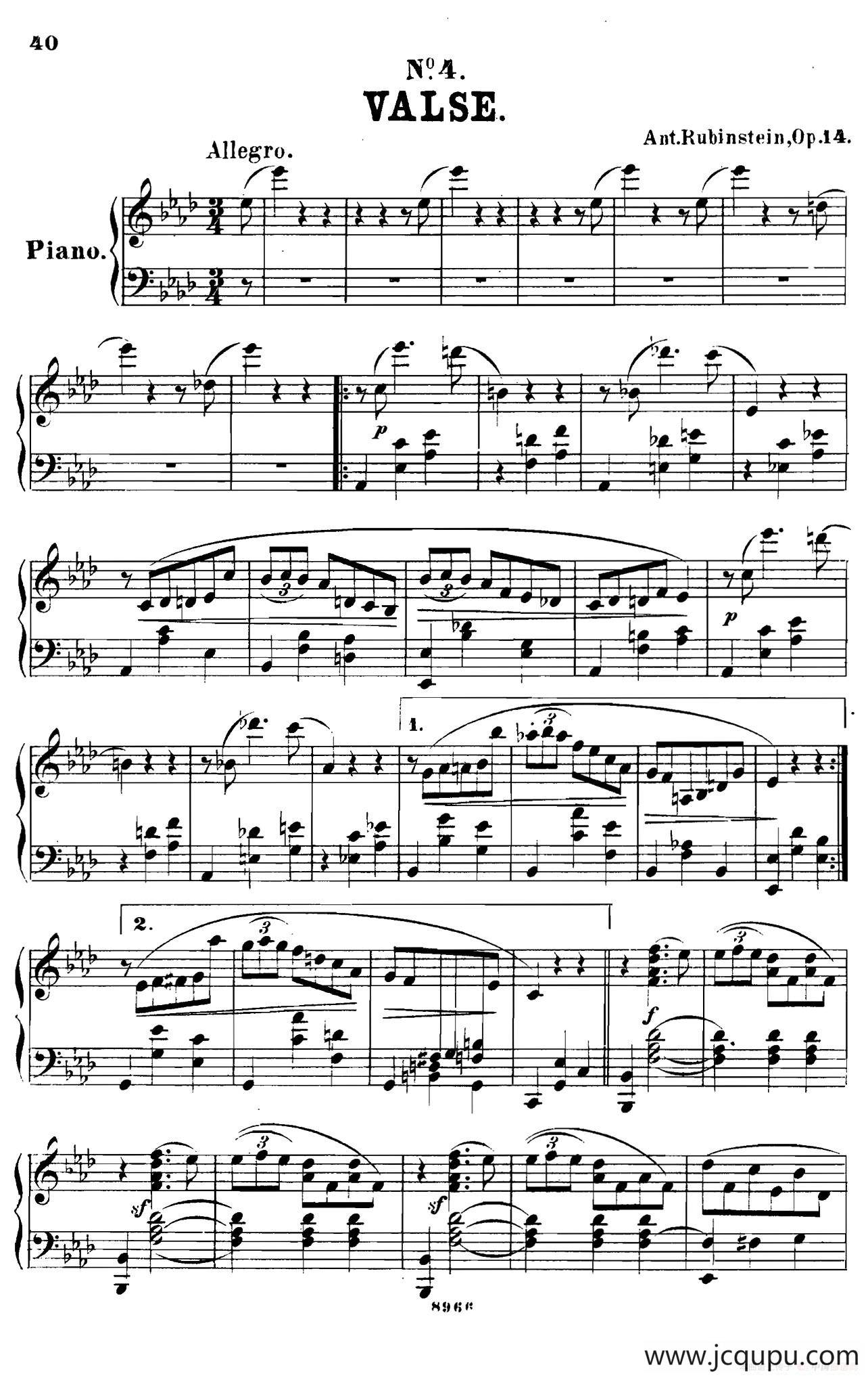 舞会 Le Bal Op.14（No.4）简谱