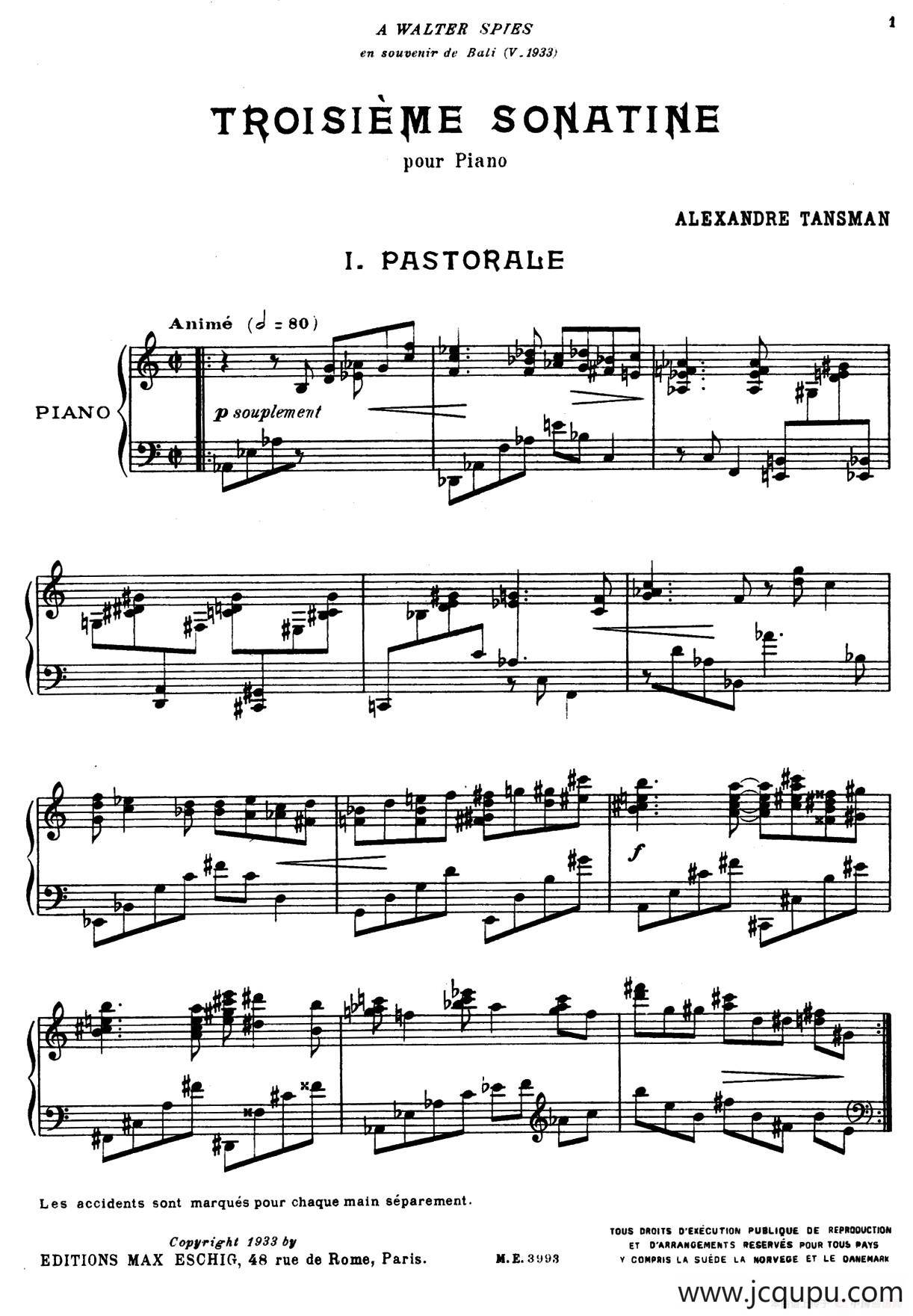 第三钢琴小奏鸣曲（Ⅰ）简谱