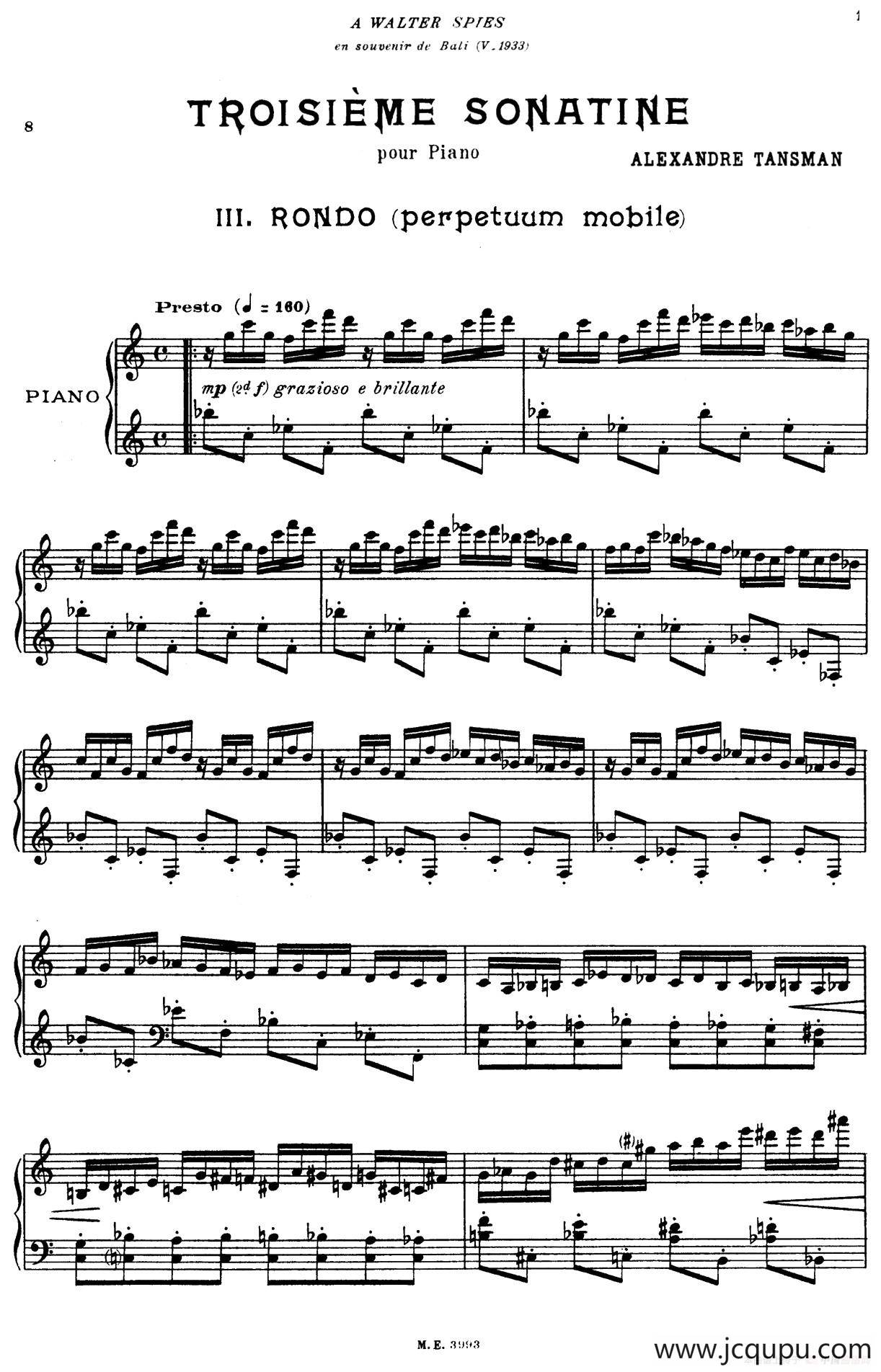 第三钢琴小奏鸣曲（Ⅲ）简谱