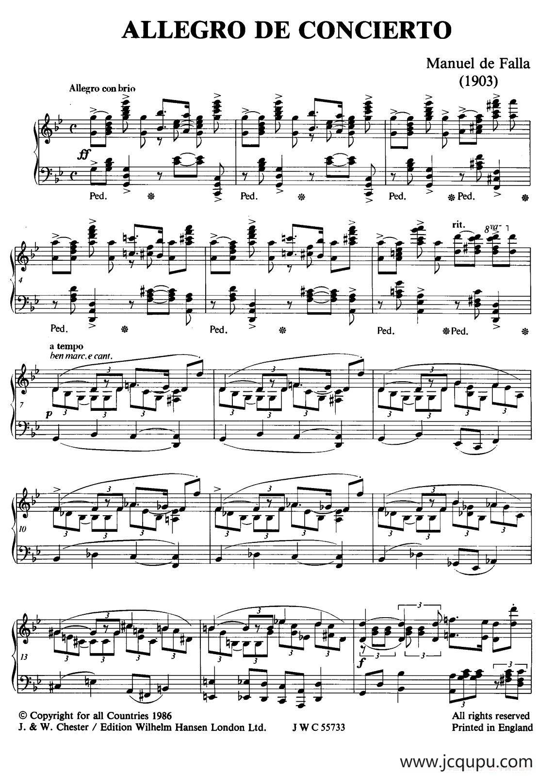 Allegro de Concierto简谱