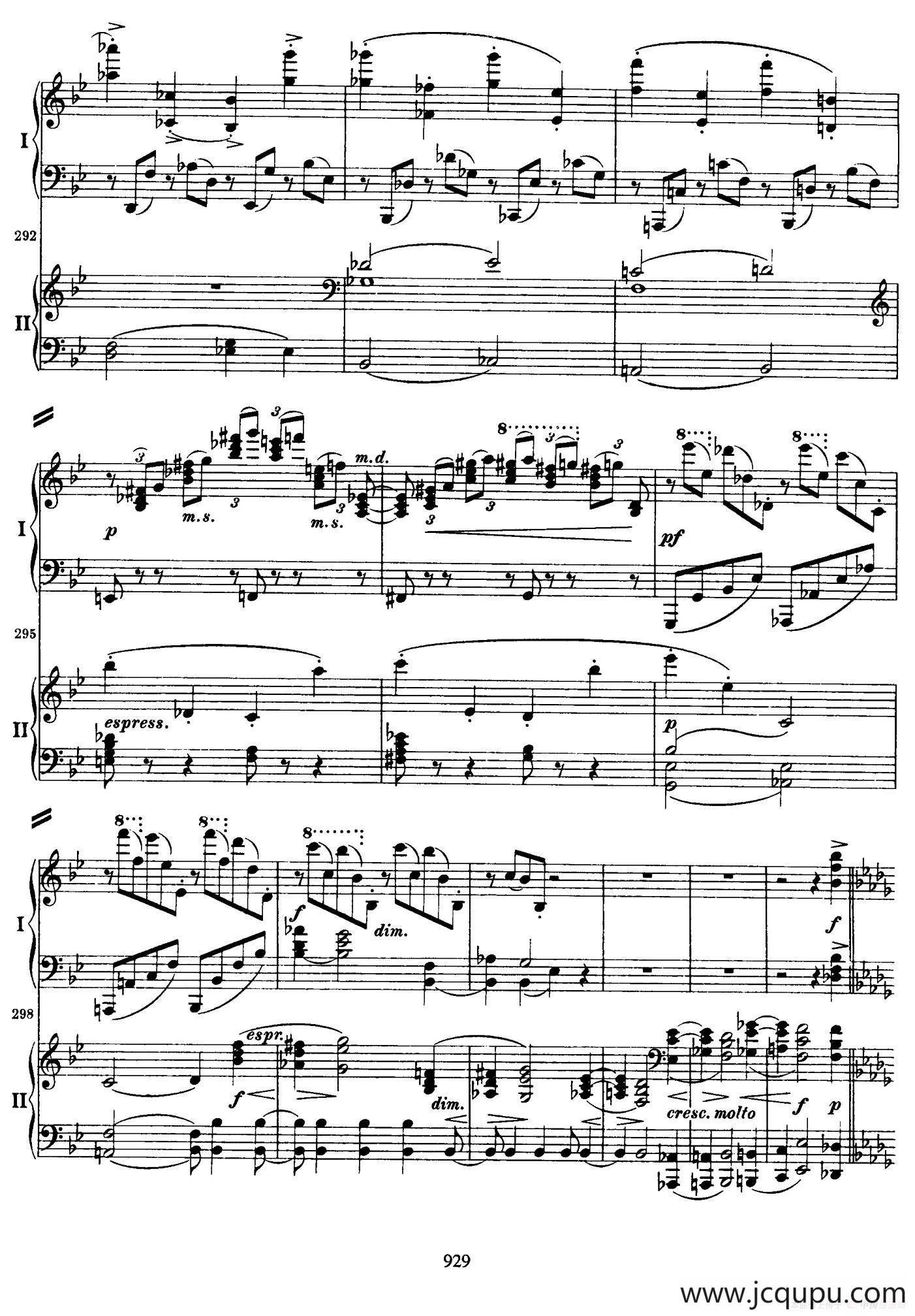 降B大调第二钢琴协奏曲 （P31——40）简谱