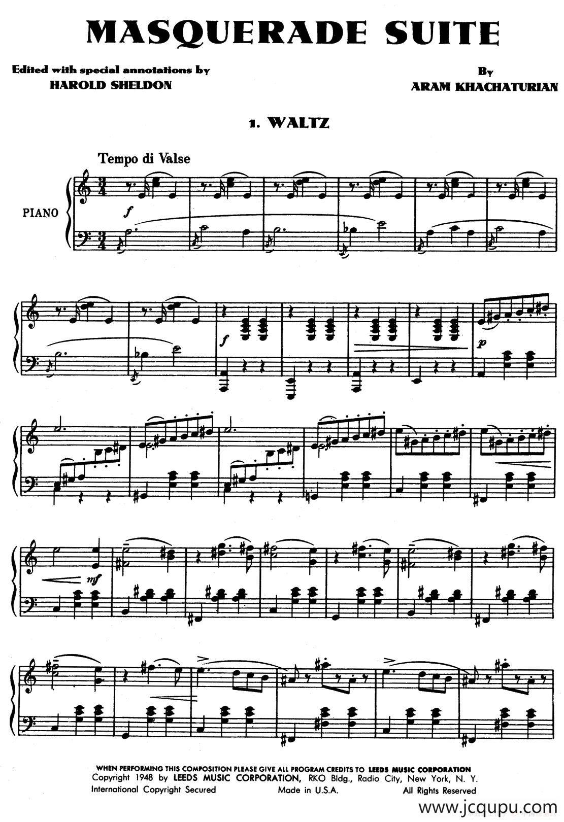 Masquerade Suite（Ⅰ）简谱