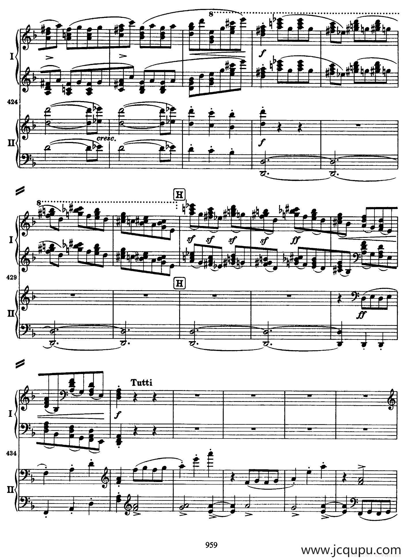 降B大调第二钢琴协奏曲（P61——70）简谱