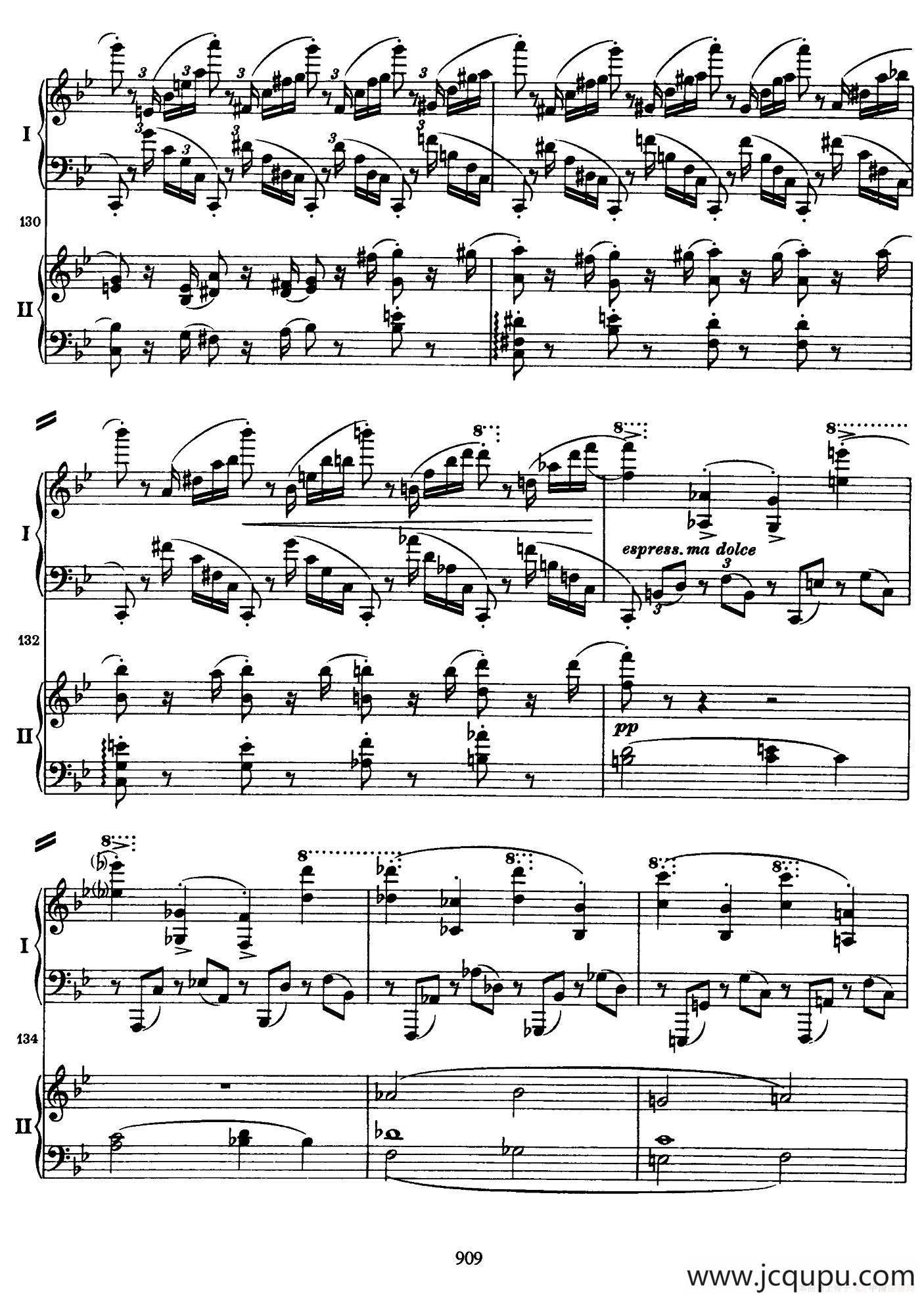 降B大调第二钢琴协奏曲 （P11——20）简谱