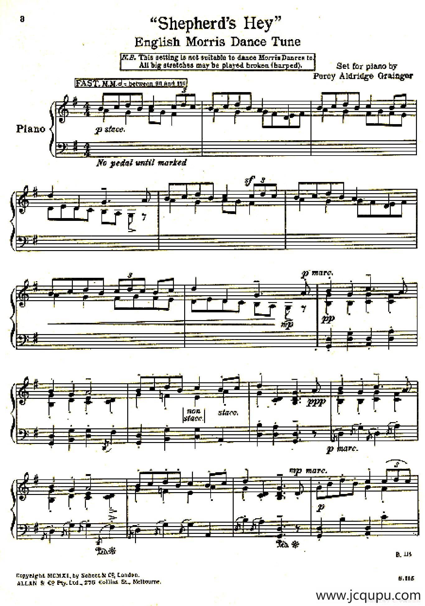 Shepherd’s Hey（牧羊人的呼唤）简谱