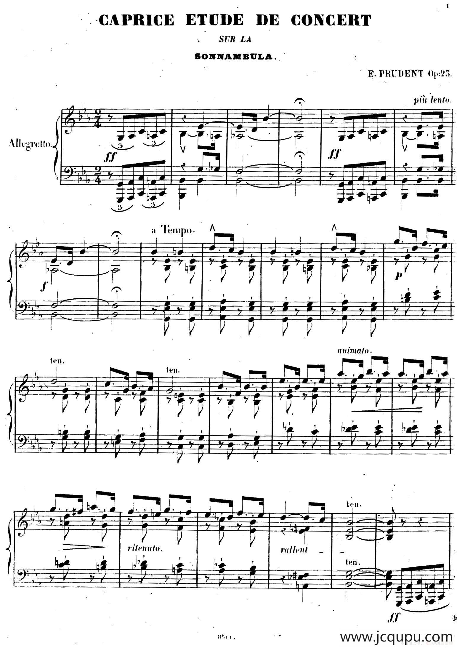 Caprice Etude de Concert简谱