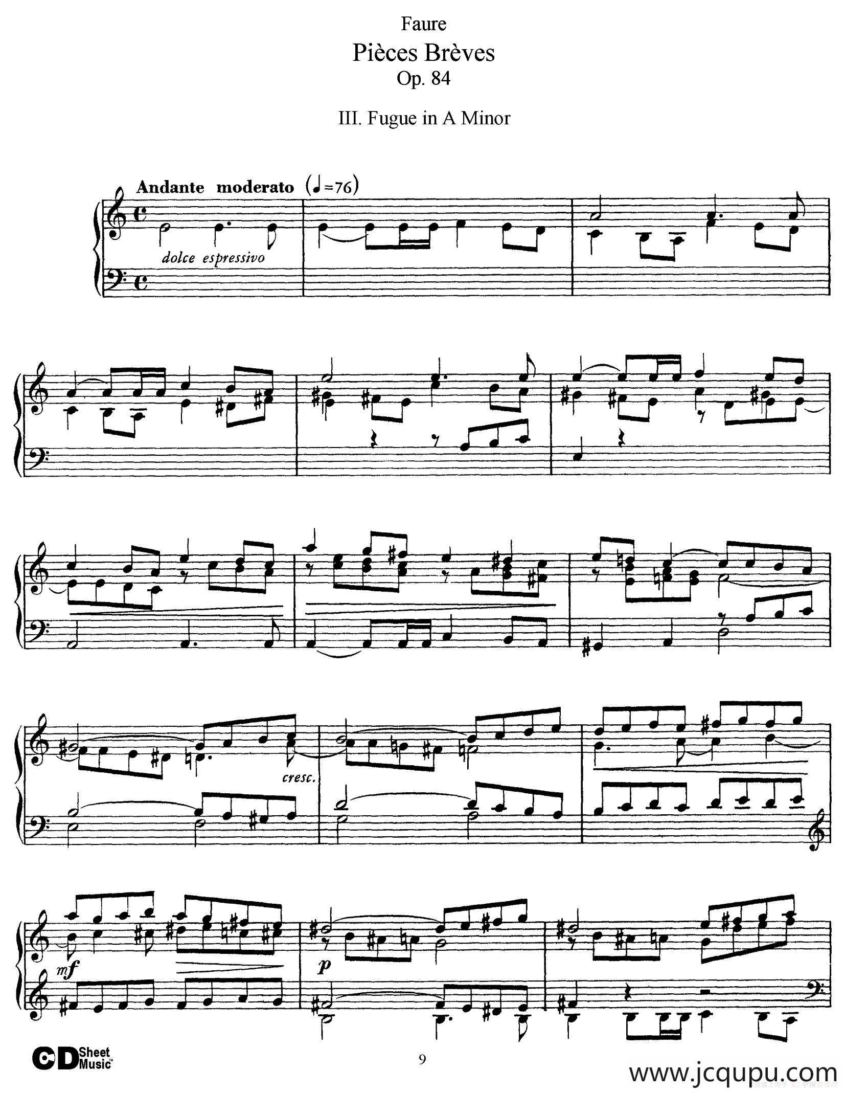 Pieces Breves Op.84（Ⅲ）简谱