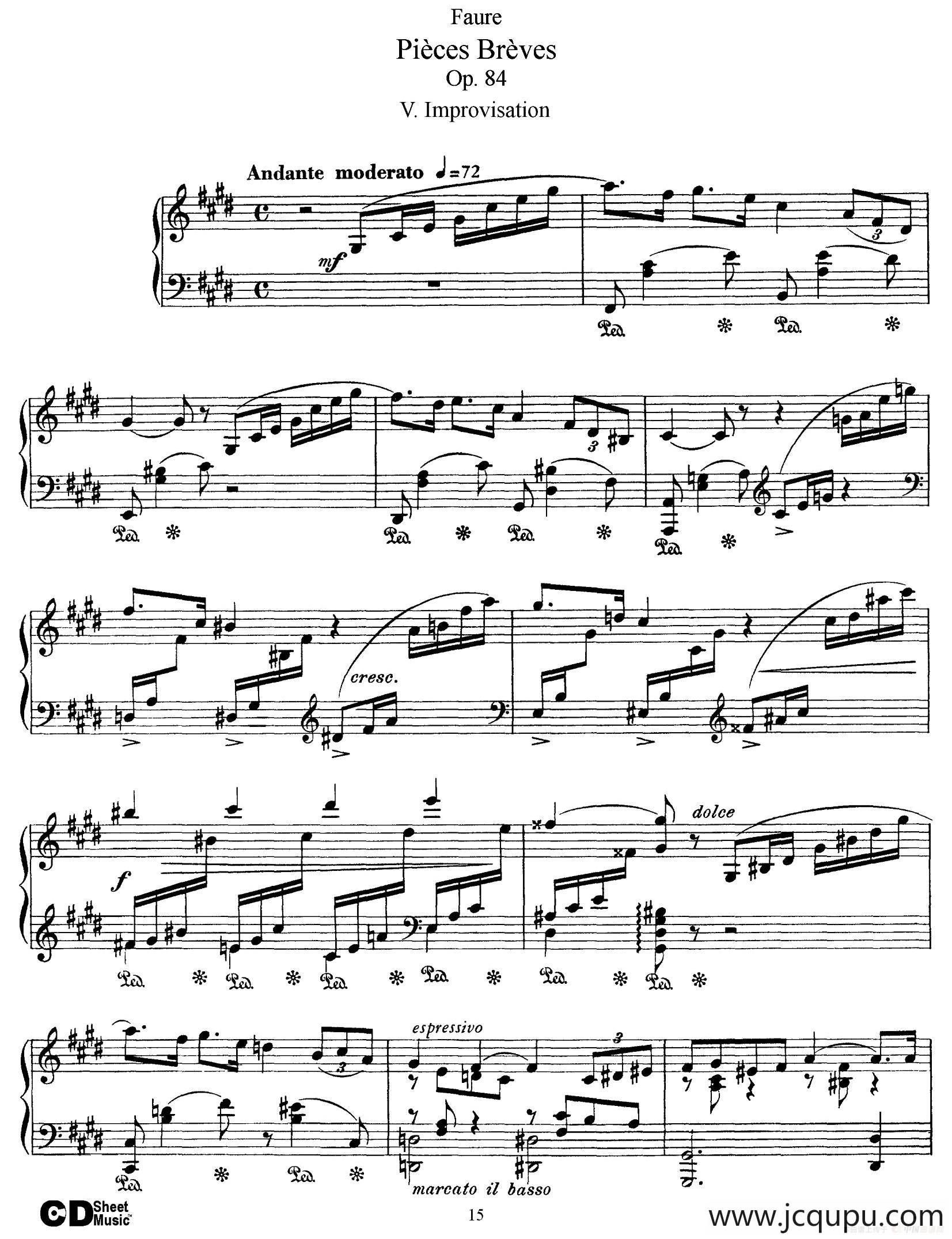 Pieces Breves Op.84（Ⅴ）简谱