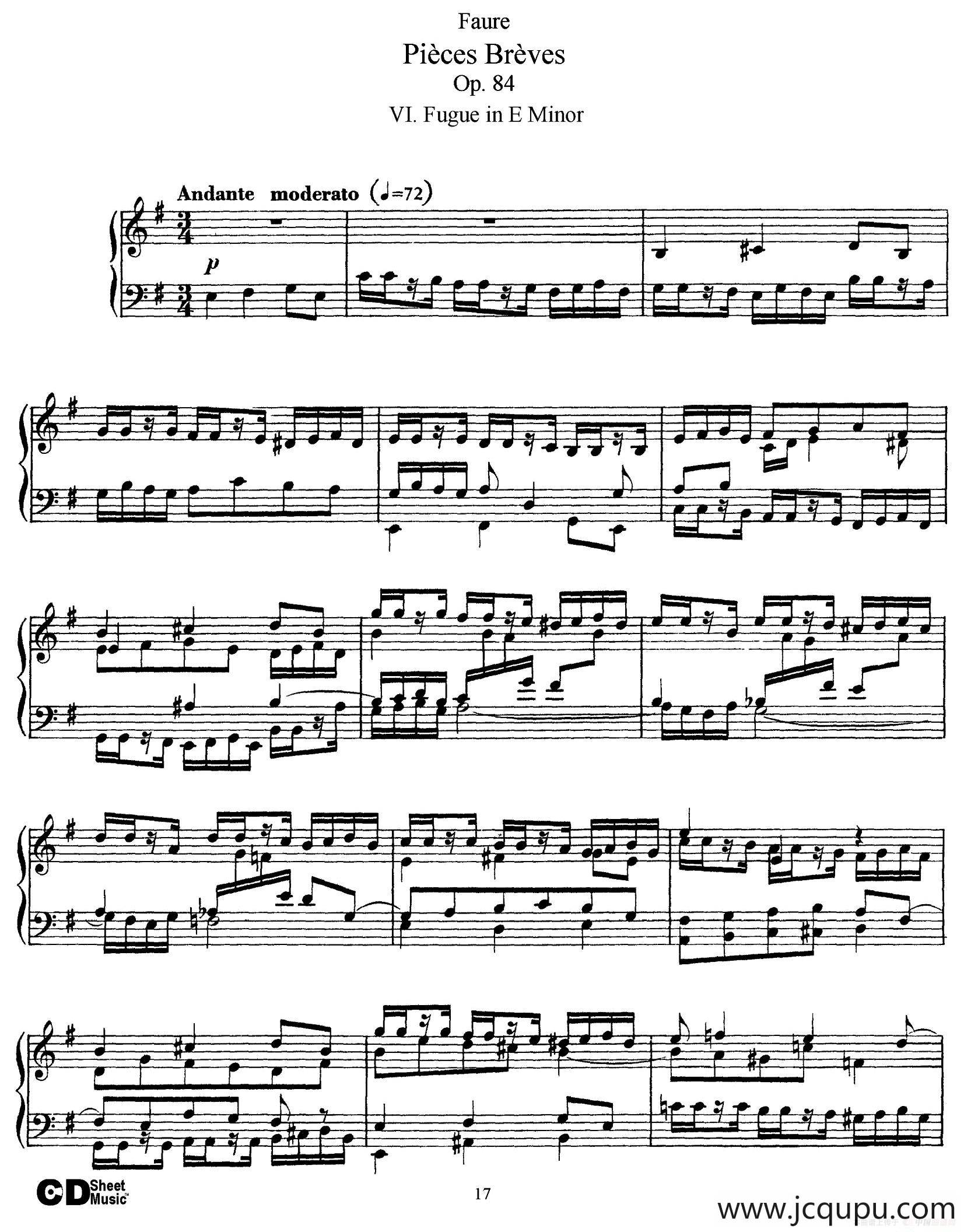 Pieces Breves Op.84（Ⅵ）简谱