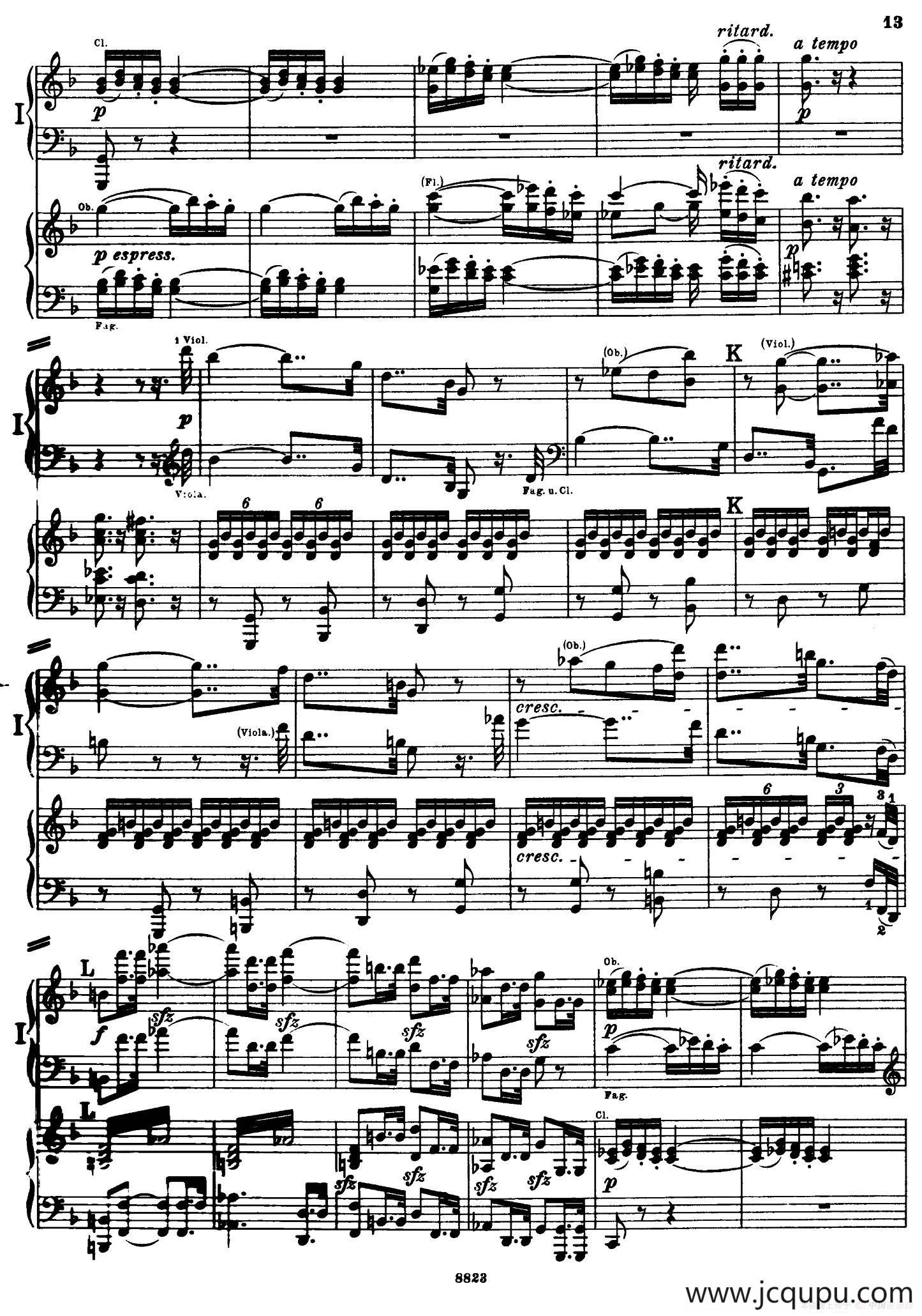 d小调第九交响曲 Op.125（双钢琴P13——22）简谱