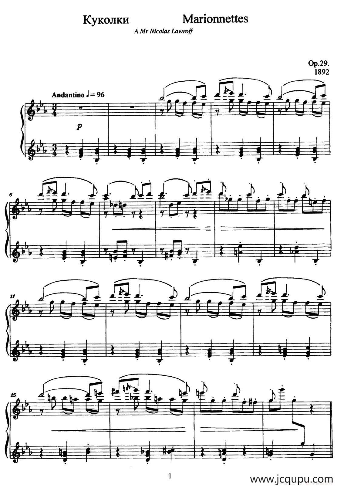 Marionettes Op.29简谱