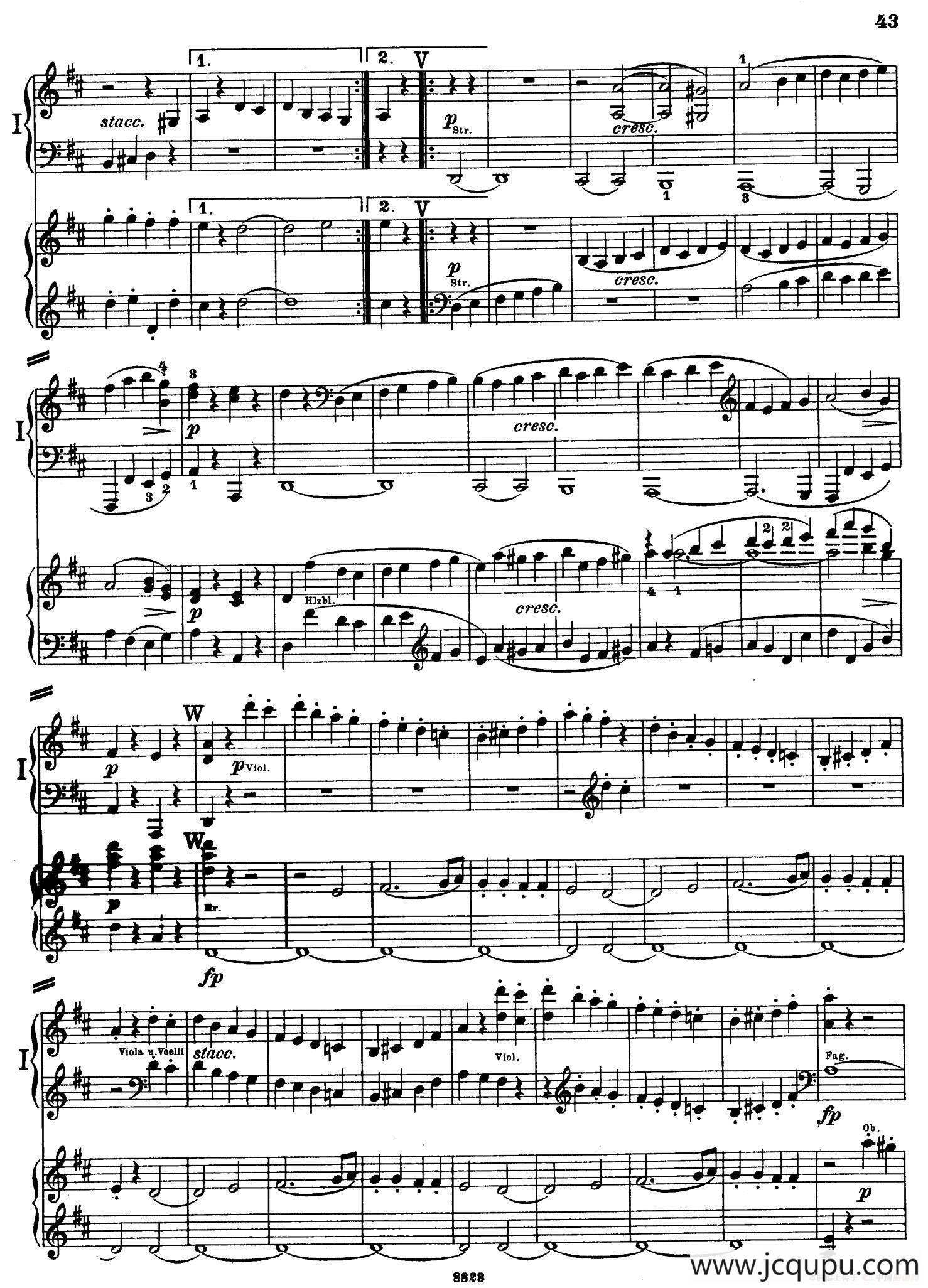 d小调第九交响曲 Op.125（双钢琴P43——52）简谱