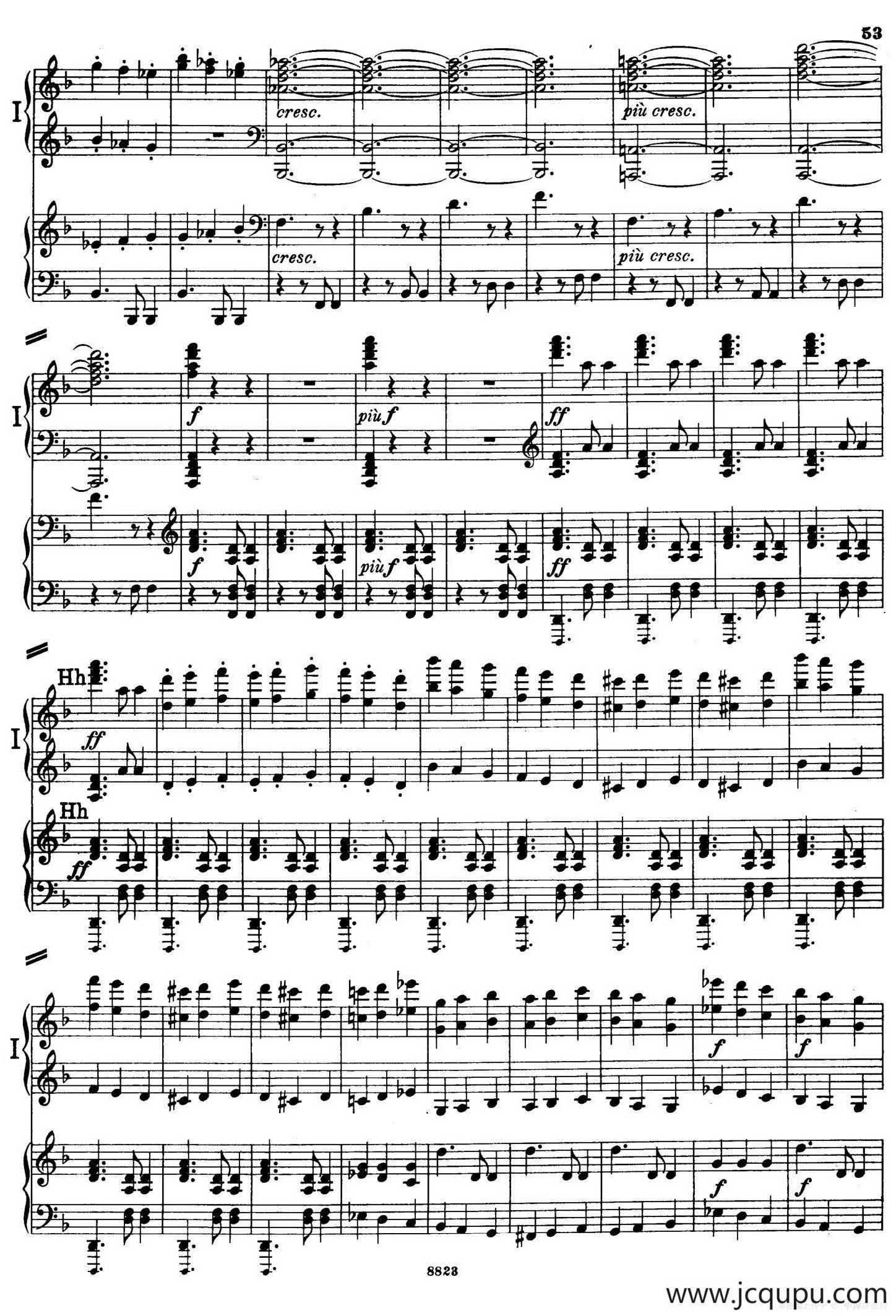 d小调第九交响曲 Op.125（双钢琴P53——62）简谱