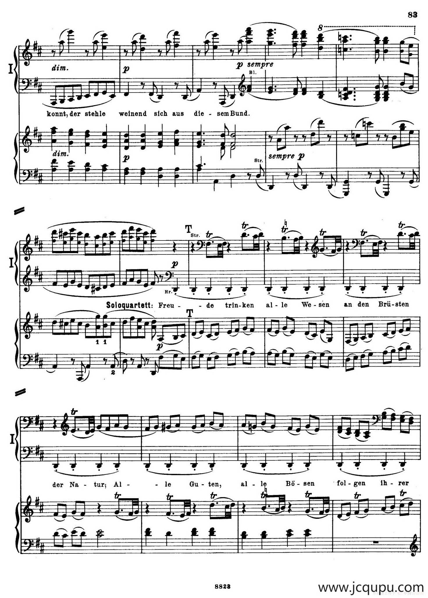 d小调第九交响曲 Op.125（双钢琴P83——92）简谱