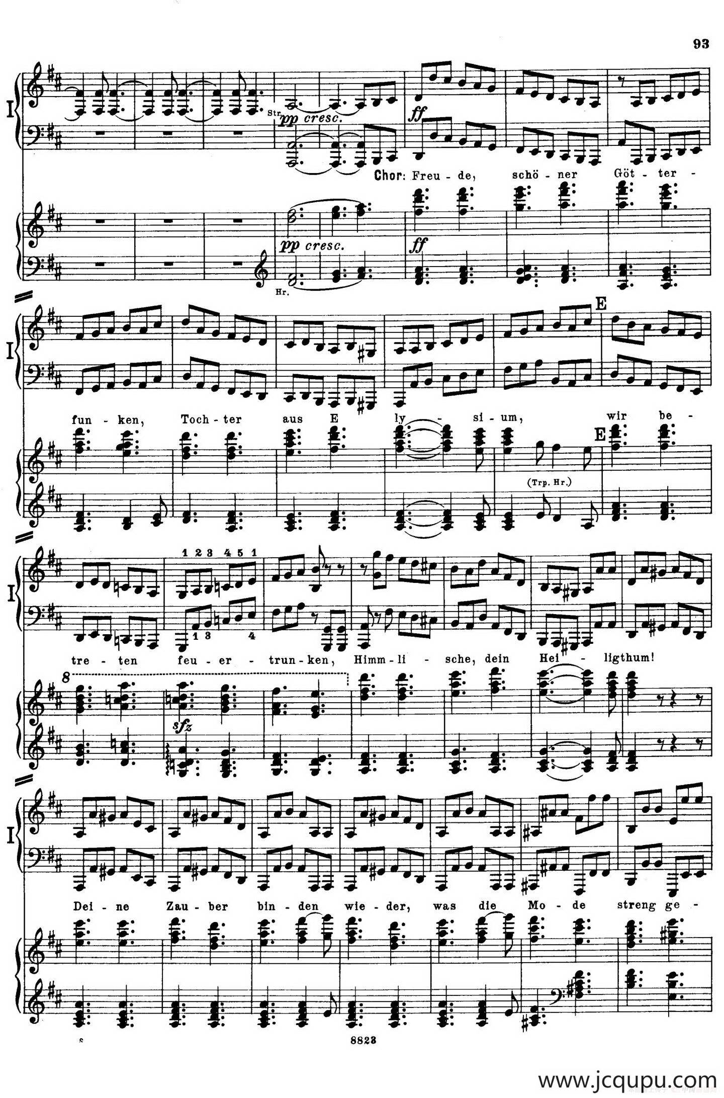 d小调第九交响曲 Op.125（双钢琴P93——102）简谱