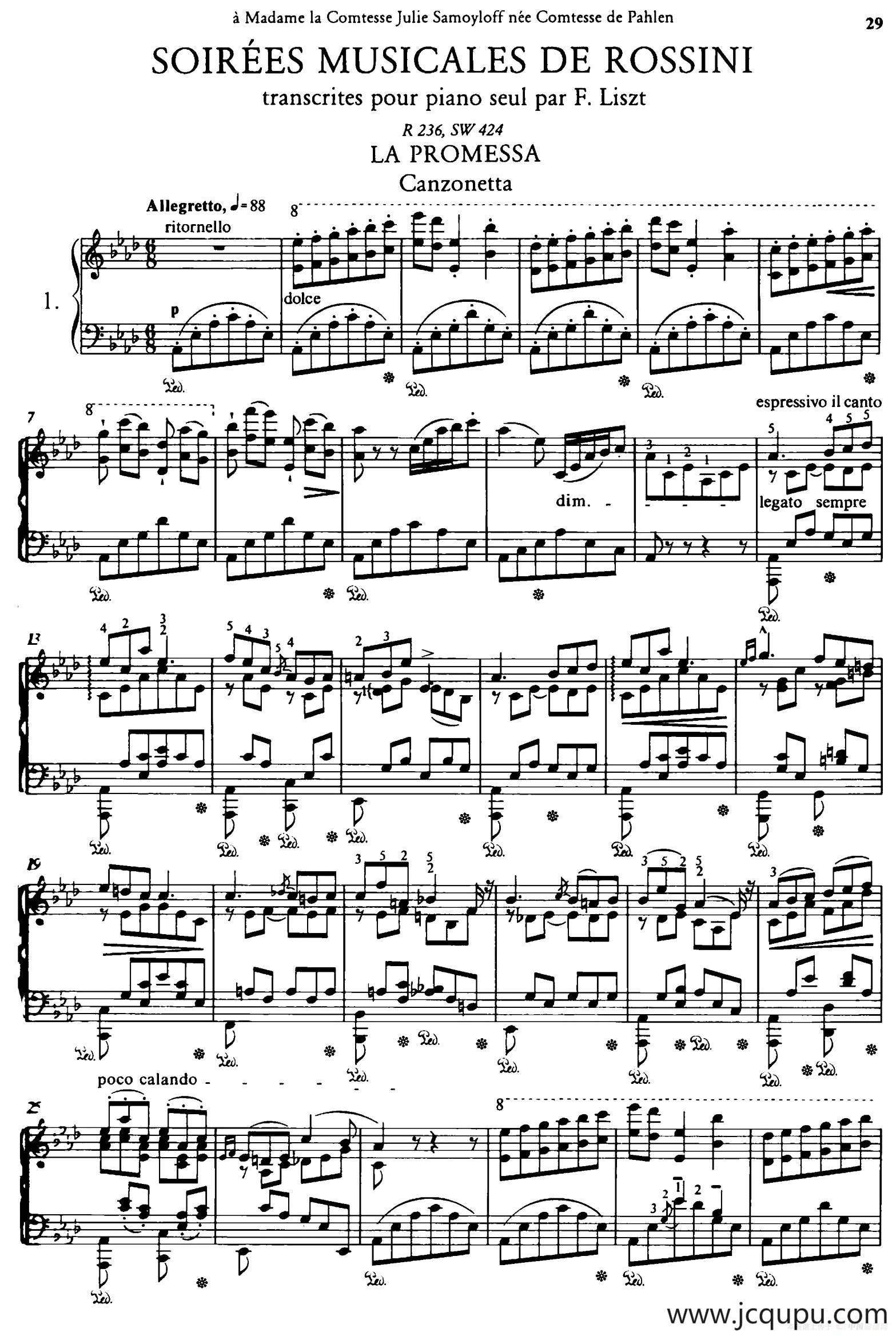 Soirées Musicales S.424（《音乐晚会（全12首）》第1首）简谱