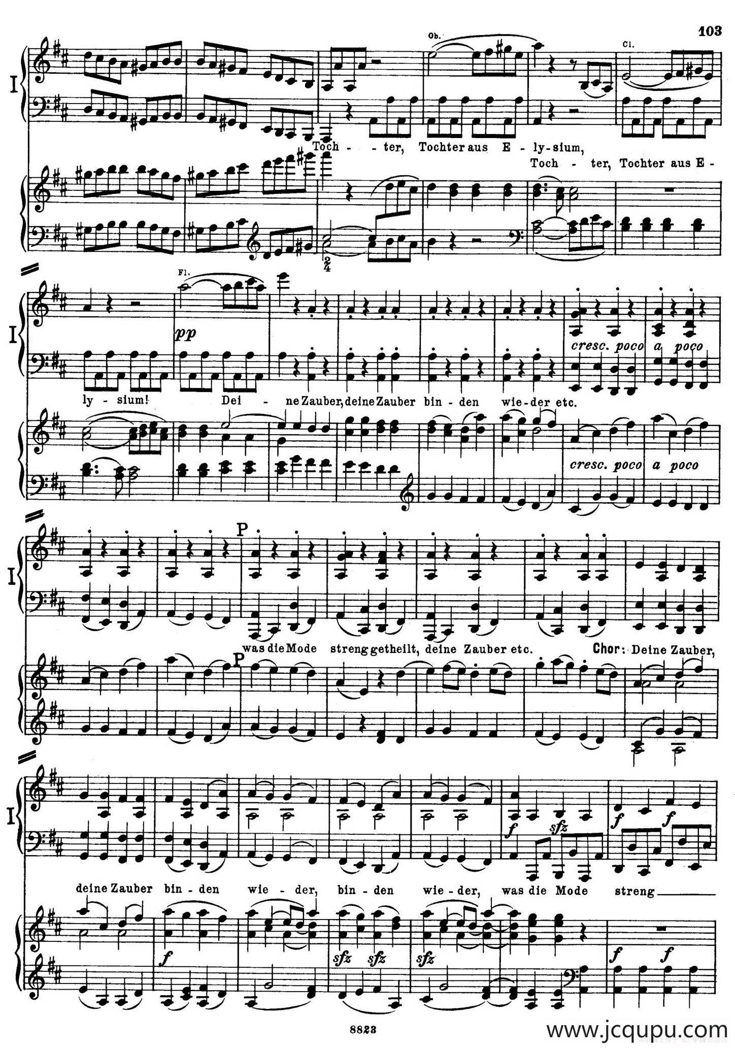 d小调第九交响曲 Op.125（双钢琴P103——109）简谱