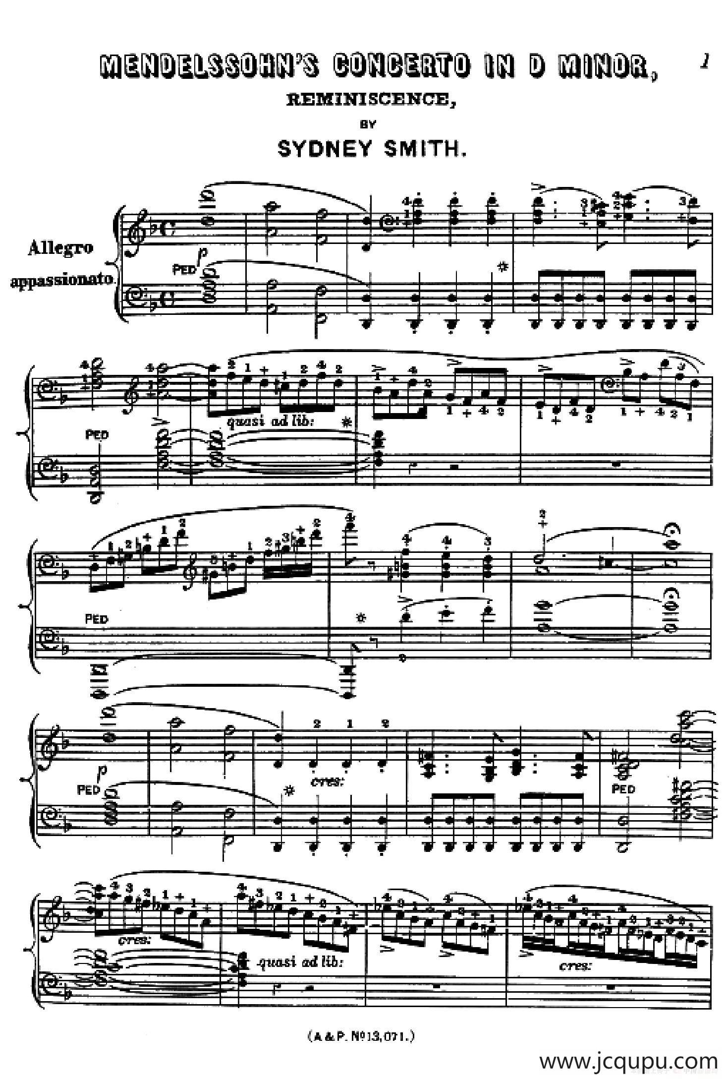 d小调第二钢琴协奏曲（钢琴独奏版）简谱