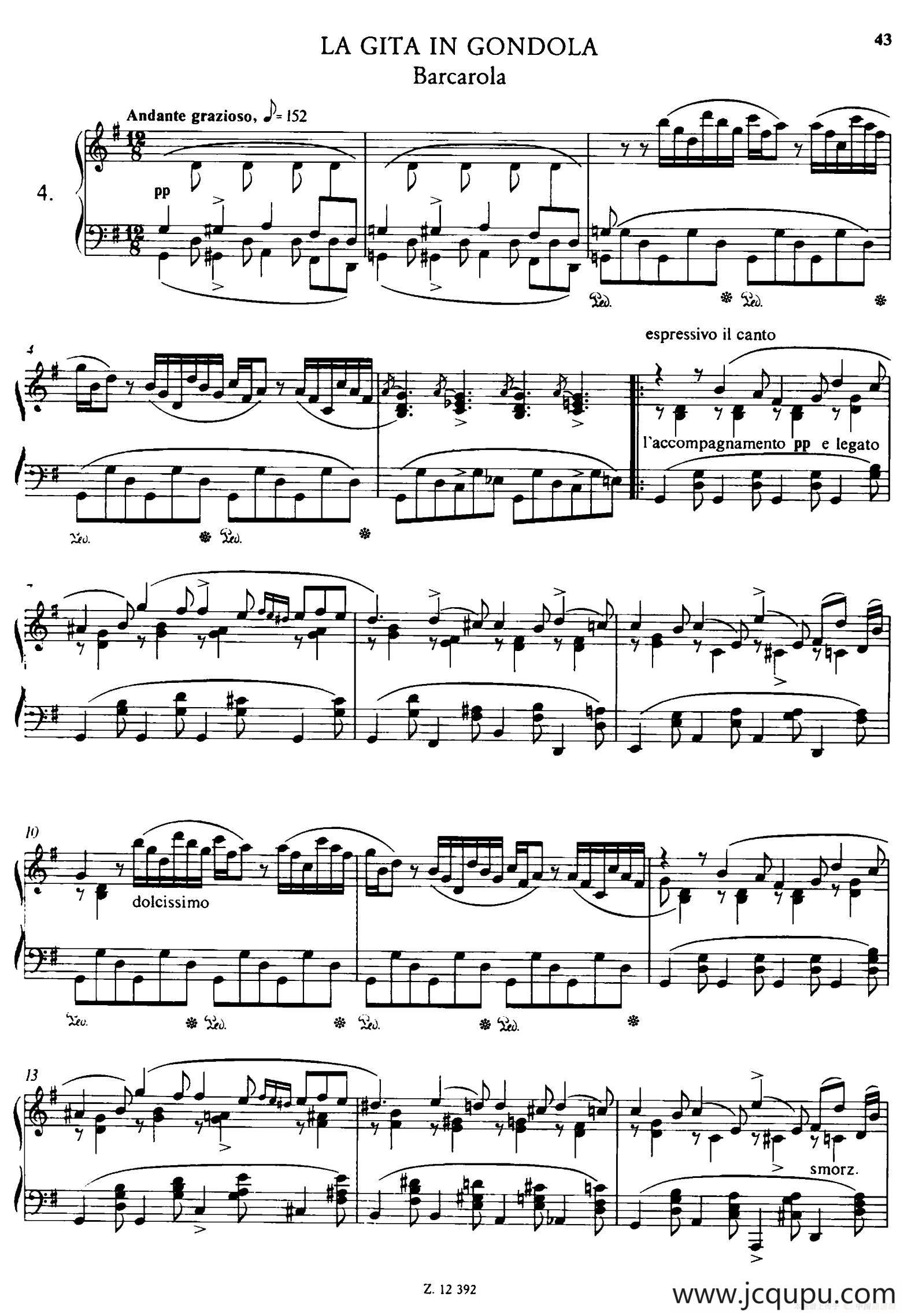 Soirées Musicales S.424（《音乐晚会（全12首）》第4首）简谱