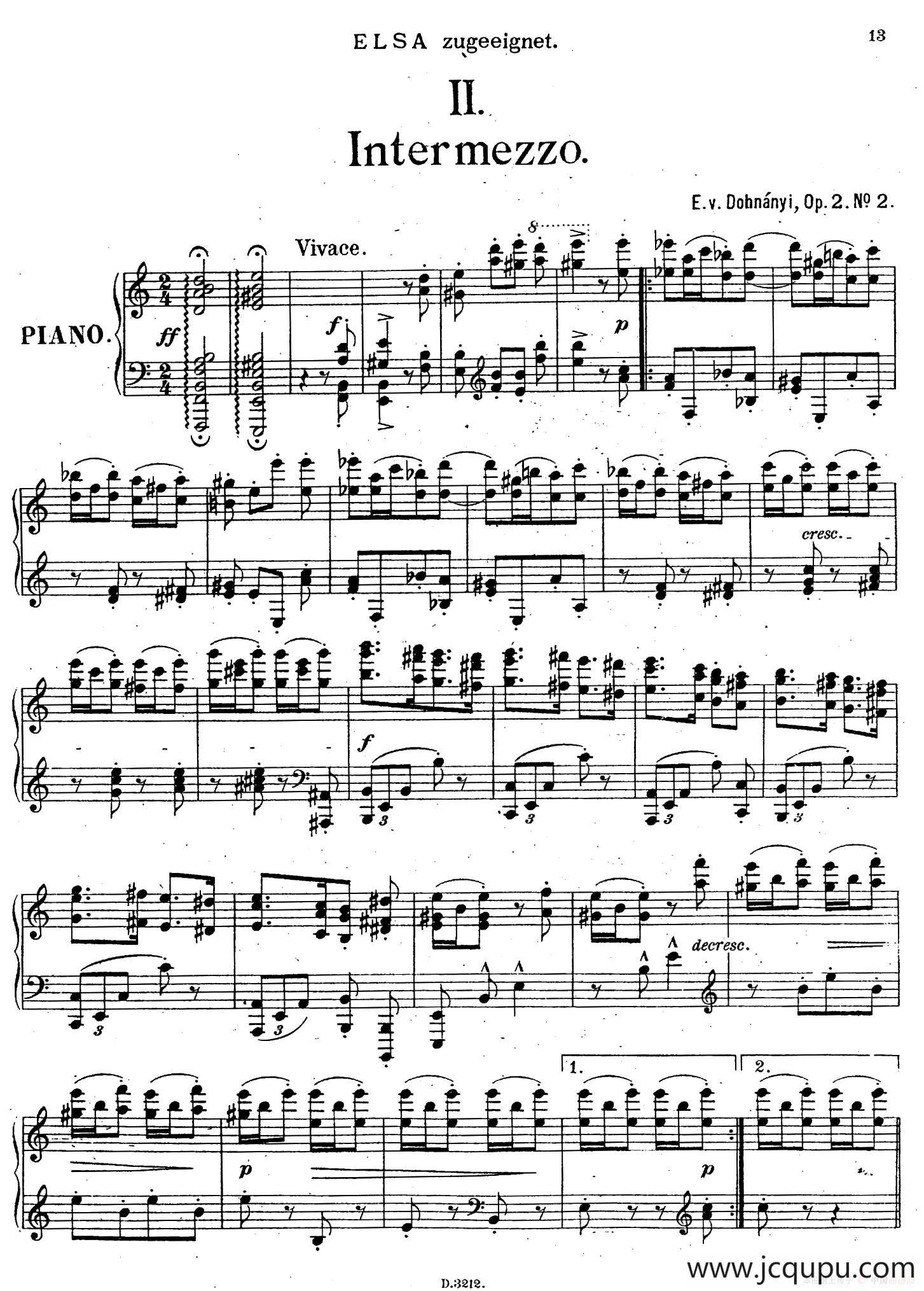 Four Pieces 4首小品 Op.2（Ⅱ）简谱