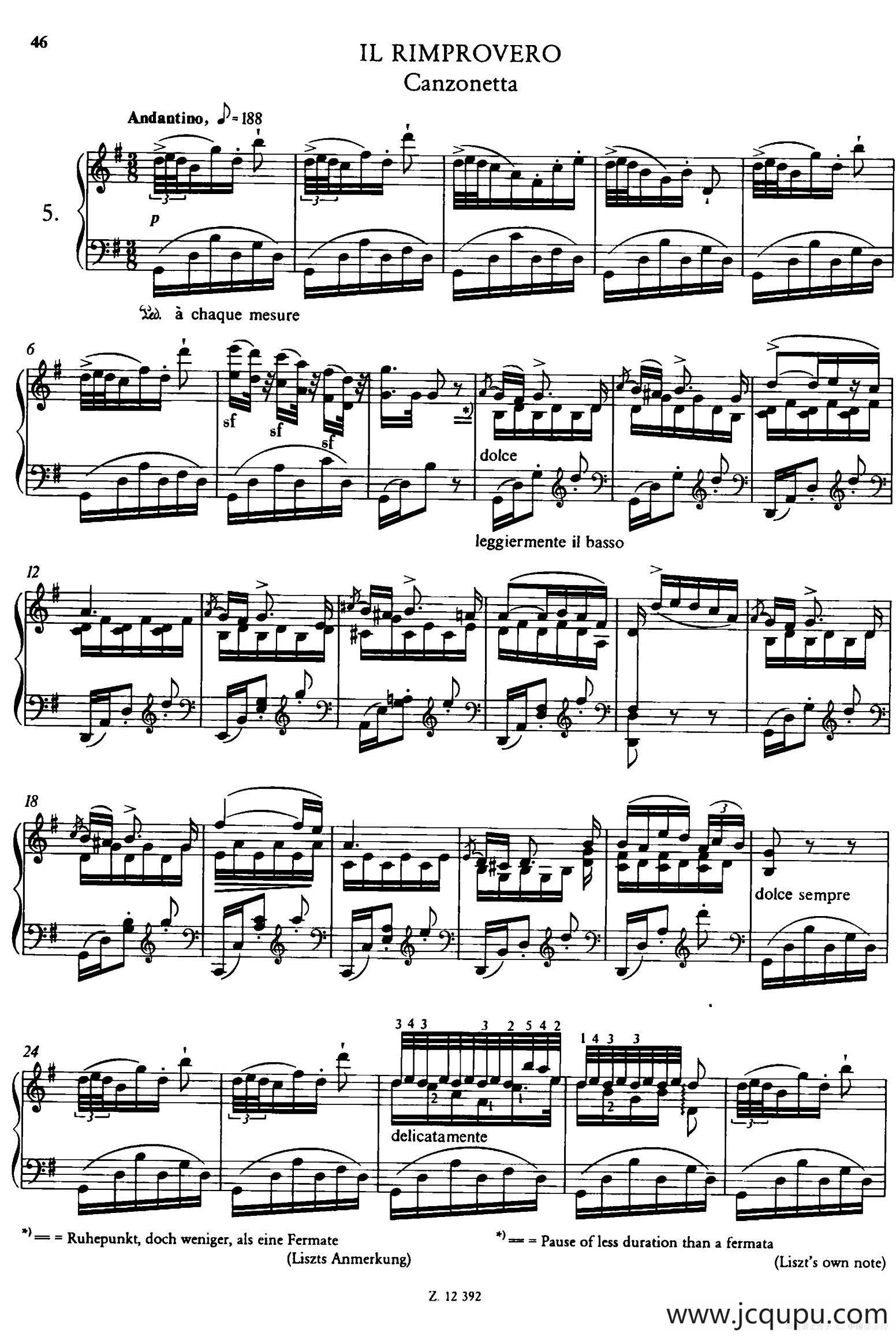 Soirées Musicales S.424（《音乐晚会（全12首）》第5首）简谱